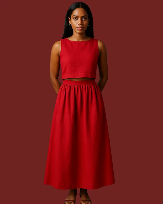 Aria Two-Piece Linen Set sold by Folklore Shop