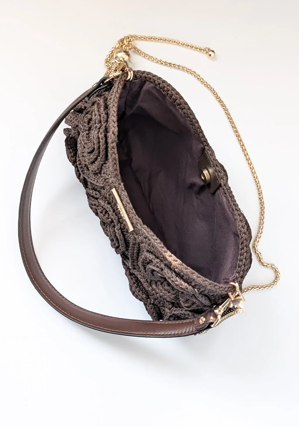 Aurora Crochet Tote Bag Luxurious Dark Chocolate Brown sold by Folklore Shop product image thumbnail 2