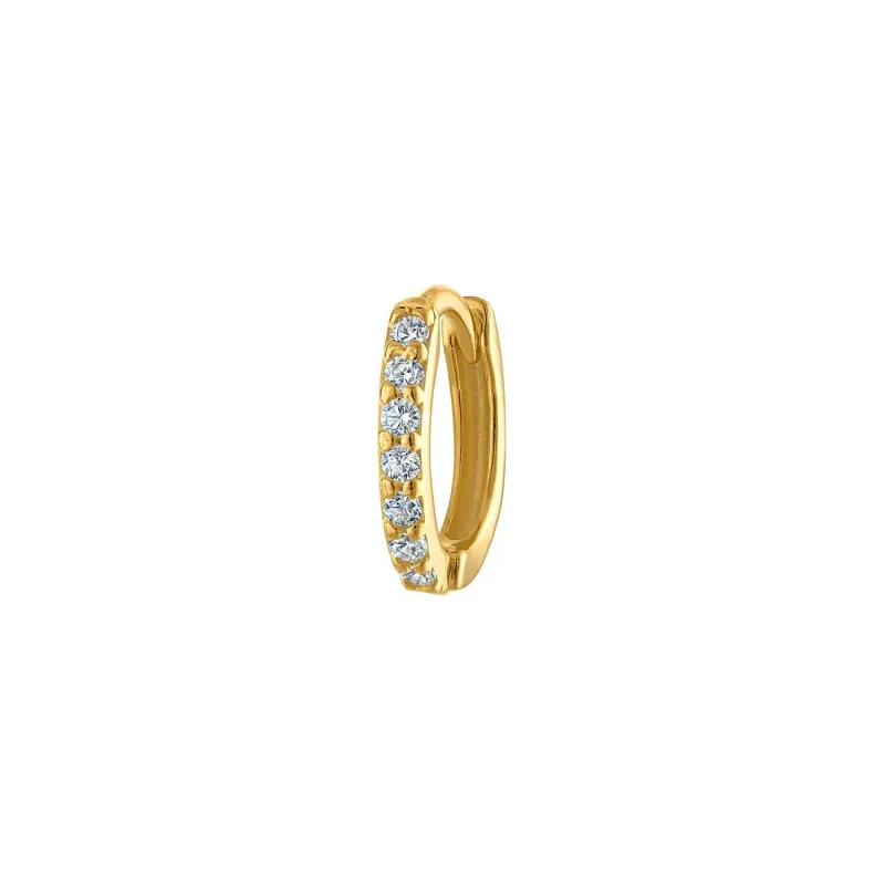 Huggie Pave 8mm Hoop Earring sold by Folklore Shop