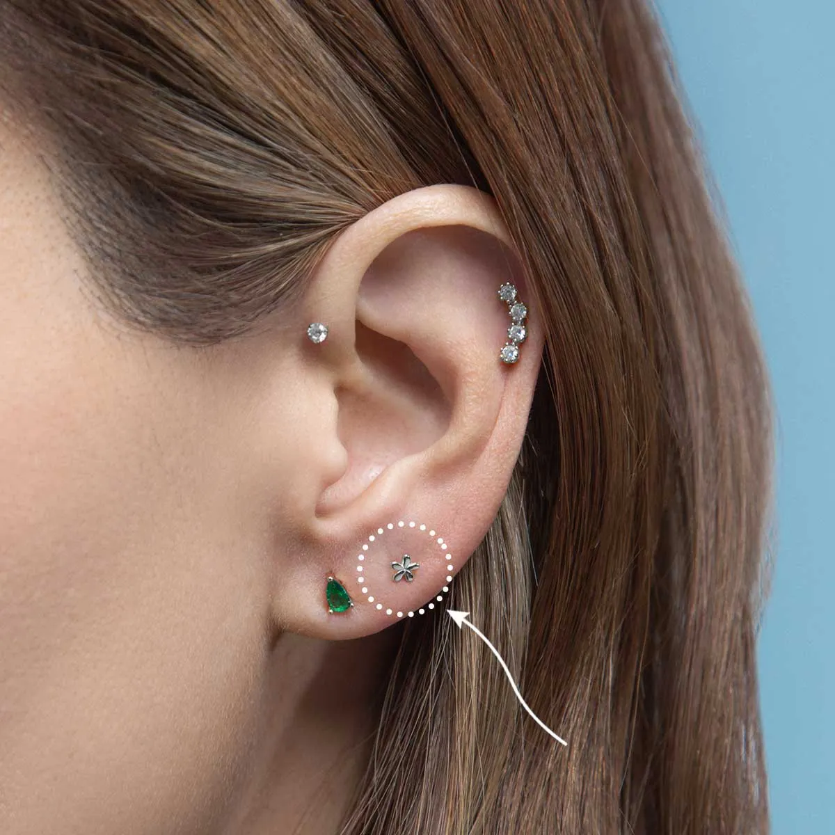 Gold Flower Stud Earrings sold by Folklore Shop product image thumbnail 3