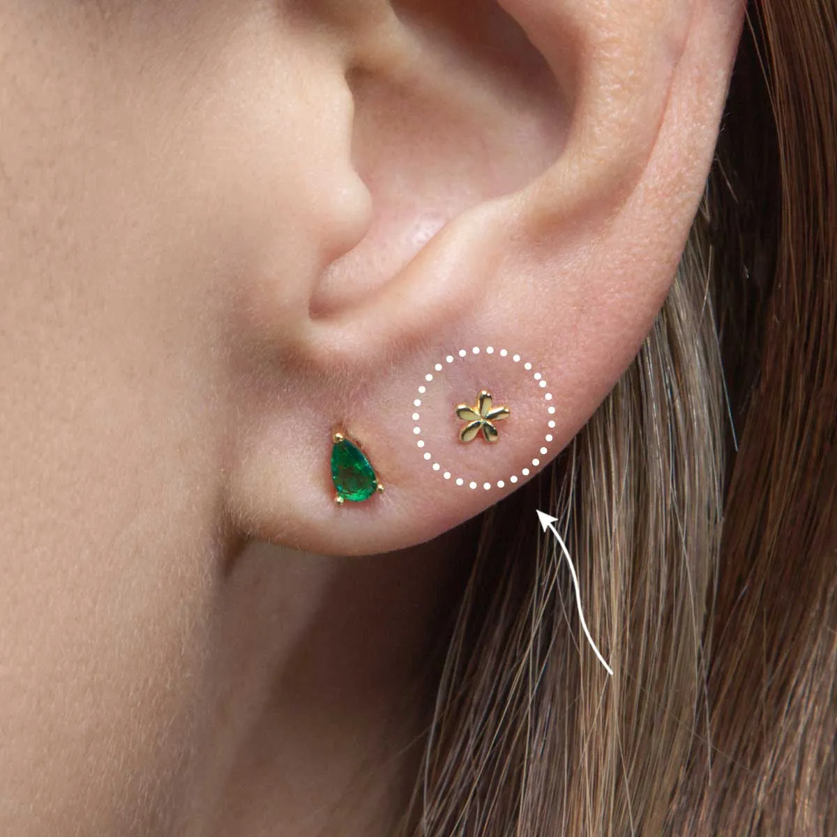 Gold Flower Stud Earrings sold by Folklore Shop