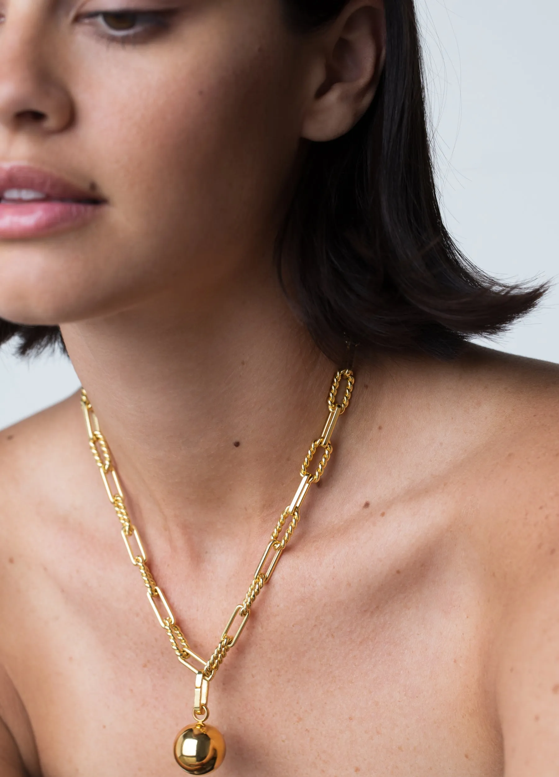 Gold Moon Chain Charm Necklace sold by Folklore Shop product image thumbnail 2