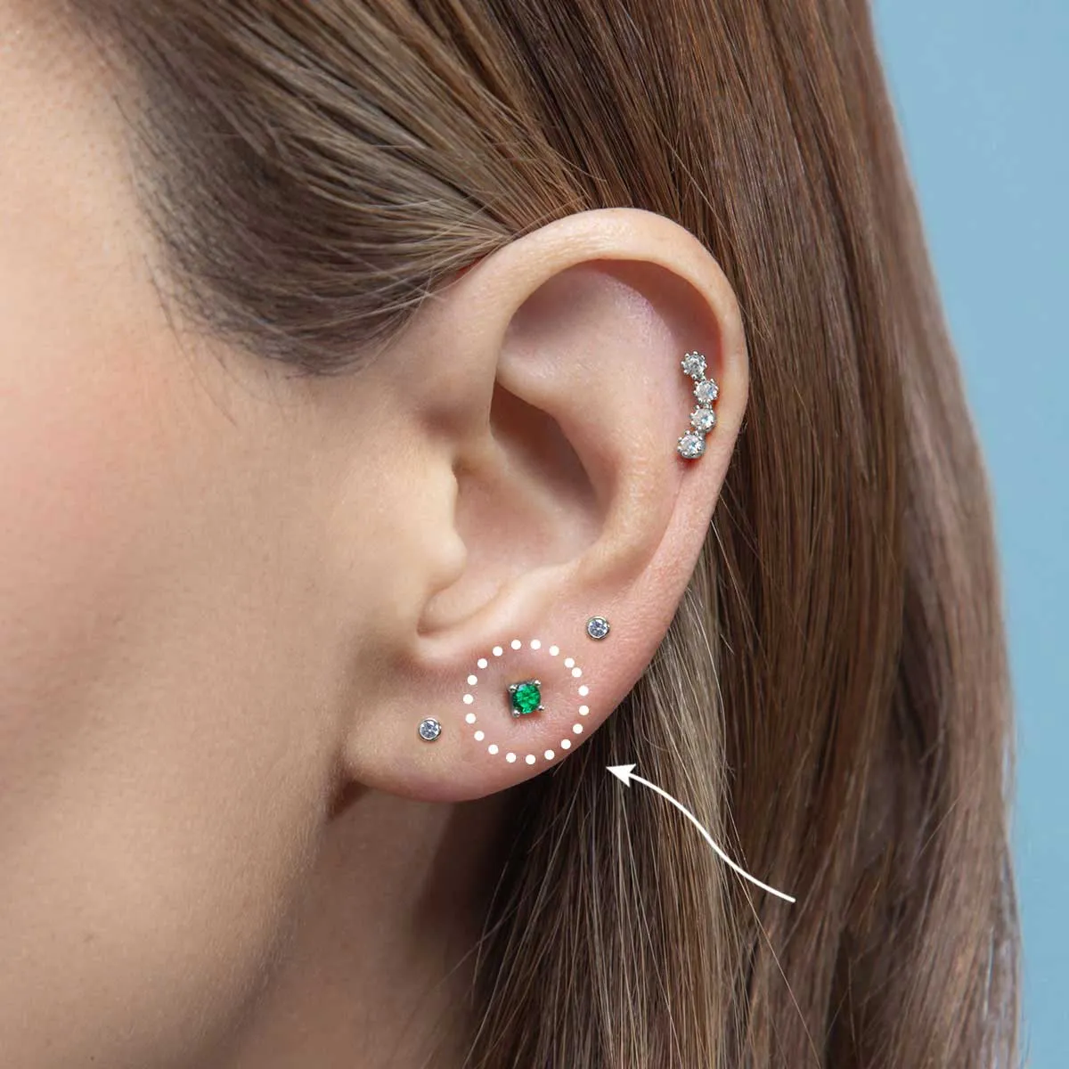 Single Round Green Stud Earring sold by Folklore Shop product image thumbnail 2