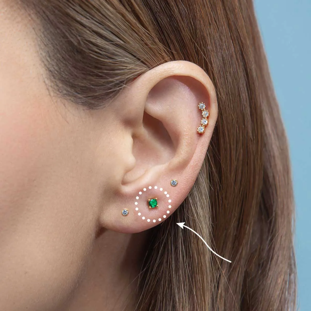 Single Round Green Stud Earring sold by Folklore Shop