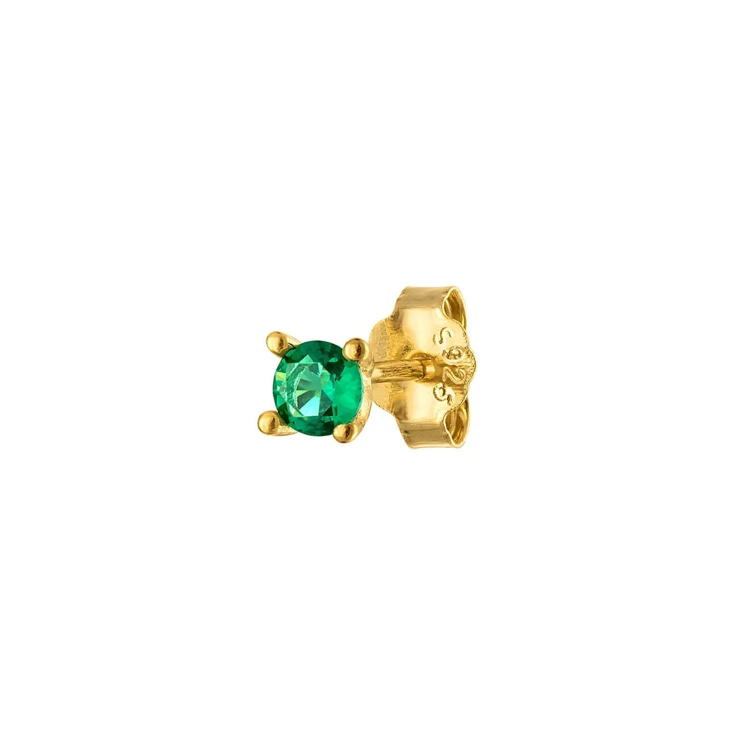 Single Round Green Stud Earring sold by Folklore Shop product image thumbnail 3