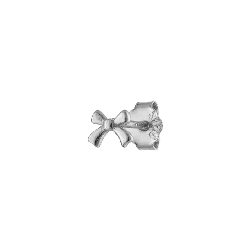 Micro Bow Stud Sterling Silver Earring Stud sold by Folklore Shop