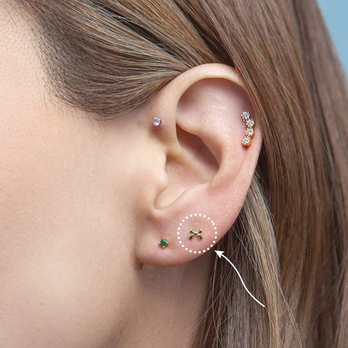 Micro Bow Stud Sterling Silver Earring Stud sold by Folklore Shop product image thumbnail 2