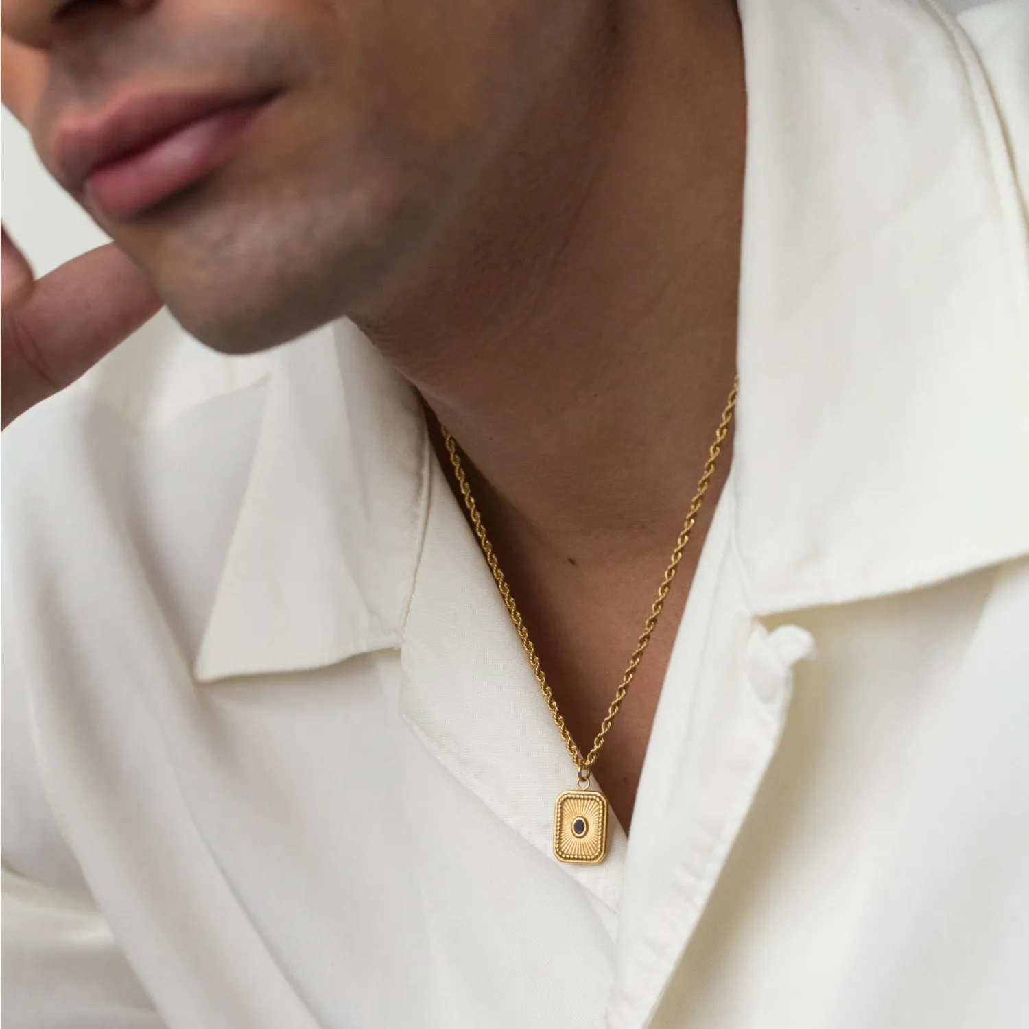 Skylar Black Onyx Gold Necklace sold by Folklore Shop product image thumbnail 2