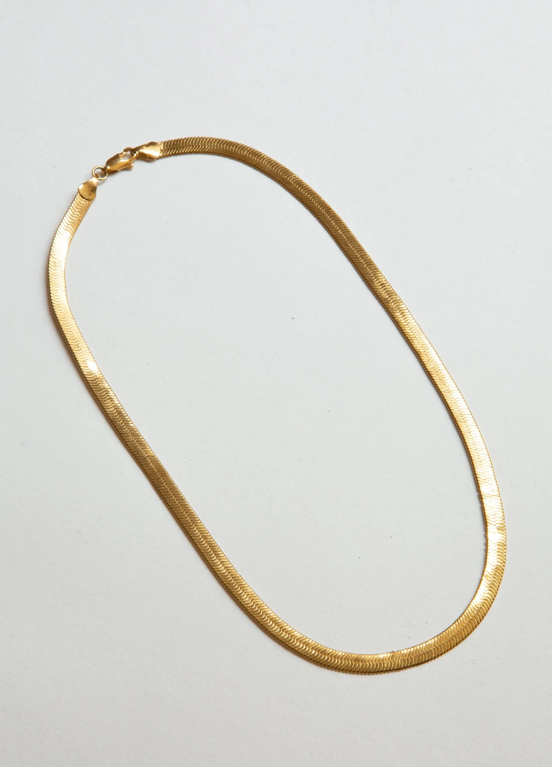 Herringbone Snake Gold Chain Necklace for Effortless Everyday Luxury sold by Folklore Shop product image thumbnail 3