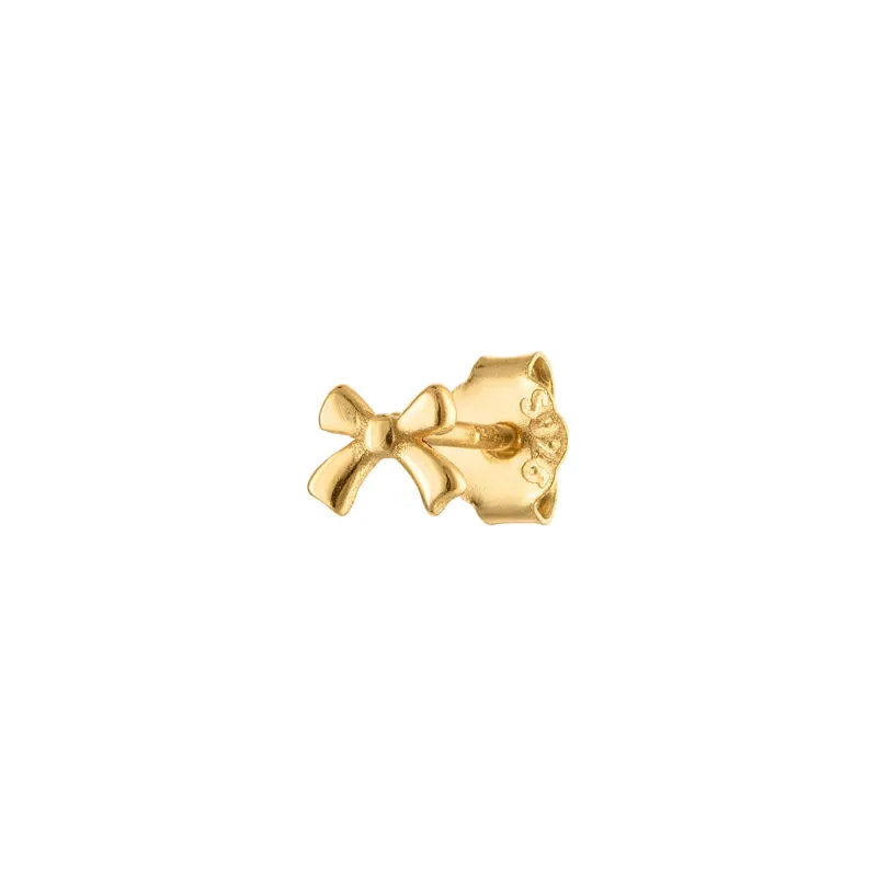 Micro Gold Bow Stud Earring sold by Folklore Shop