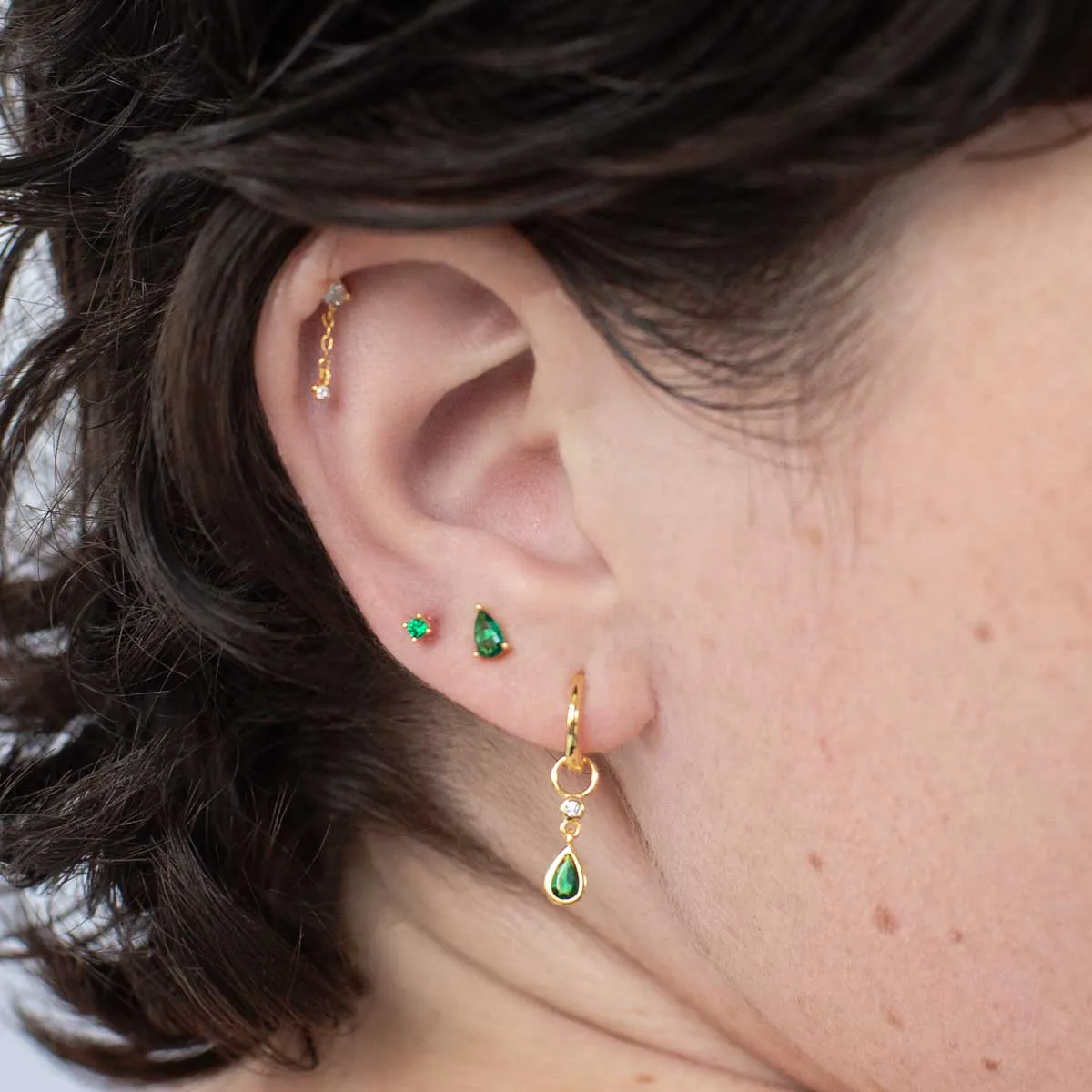 Green Emerald Pear Earring Charm Accessory sold by Folklore Shop