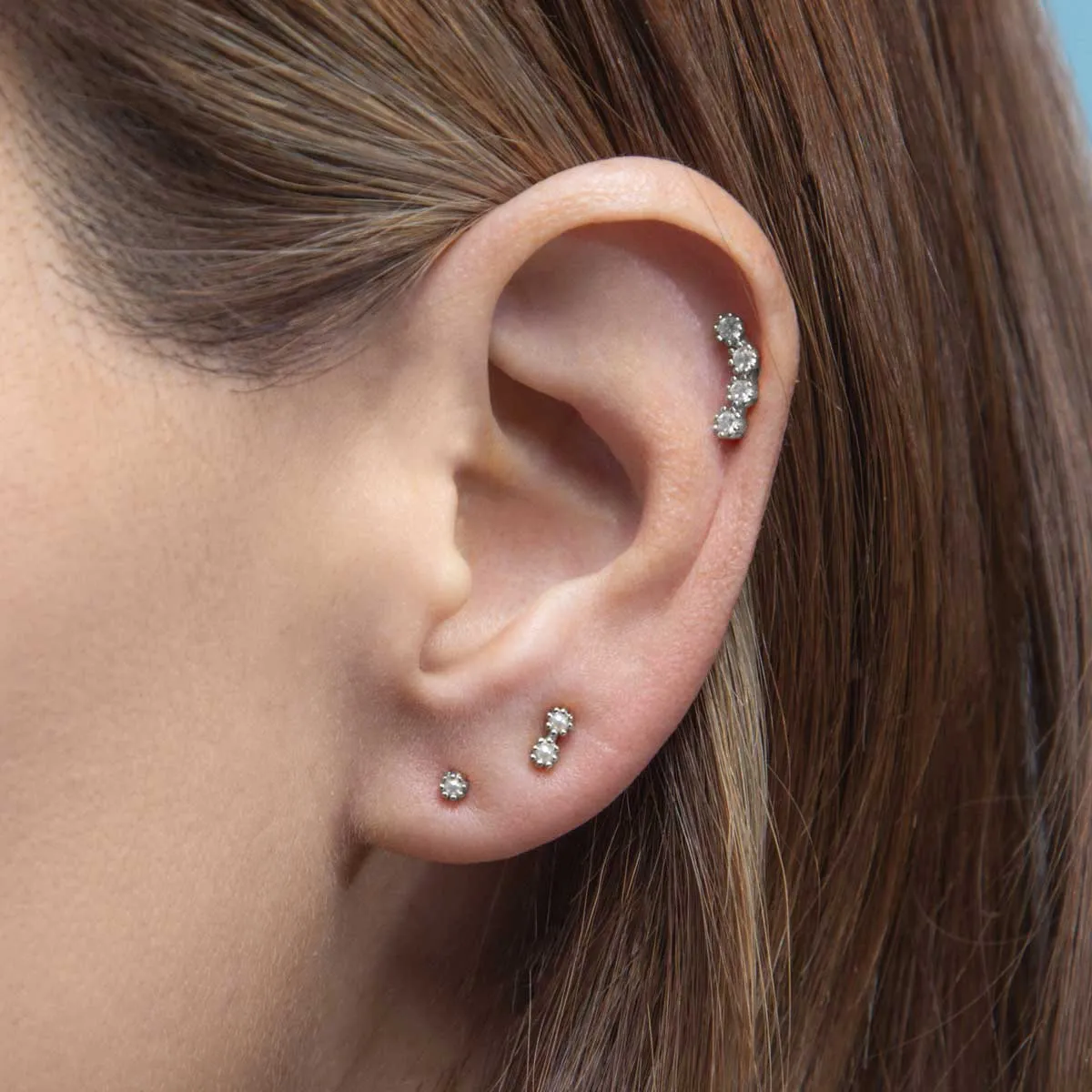 Double Pearl Gold Earring Stud sold by Folklore Shop product image thumbnail 2