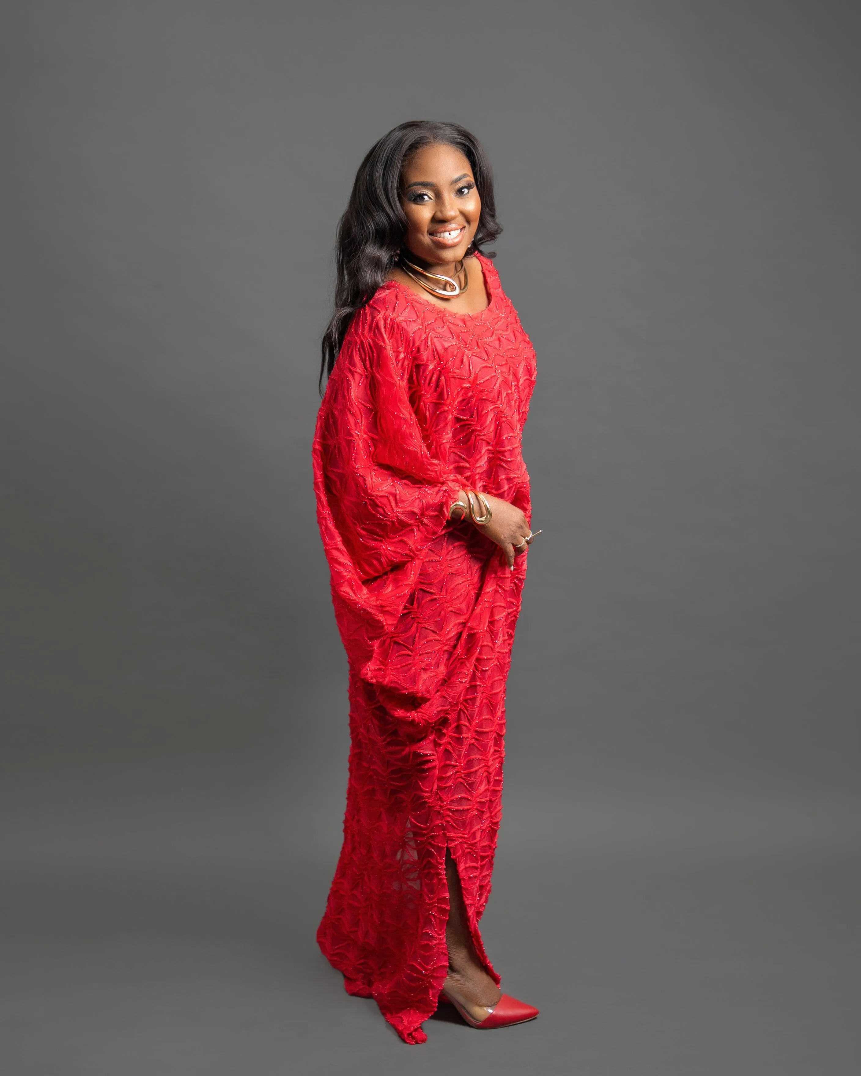 Fuji Red Kaftan Boubou sold by Folklore Shop product image thumbnail 5
