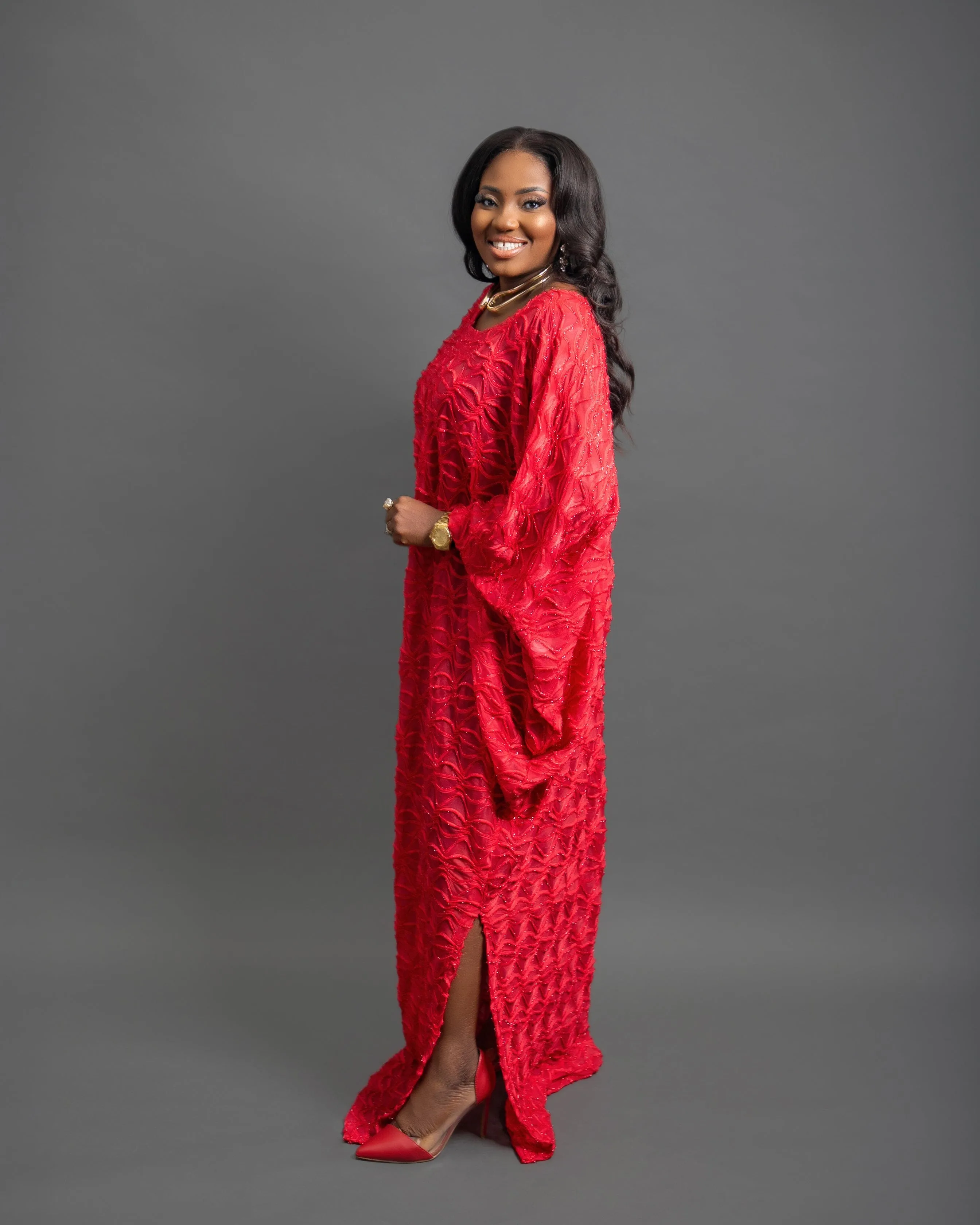 Fuji Red Kaftan Boubou sold by Folklore Shop product image thumbnail 2