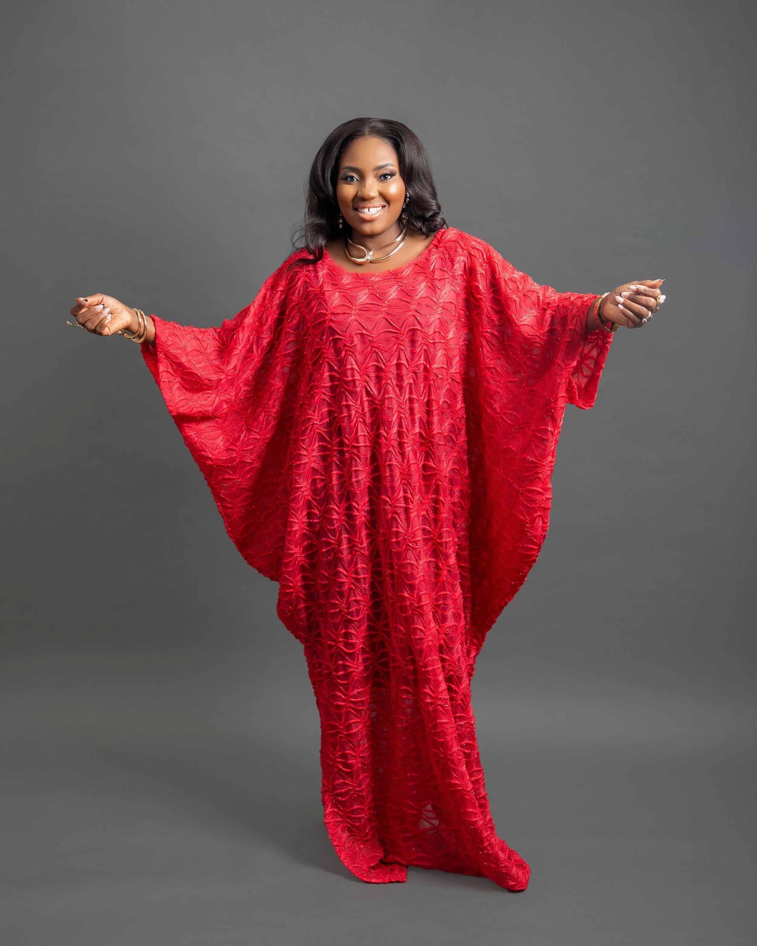 Fuji Red Kaftan Boubou sold by Folklore Shop product image thumbnail 4