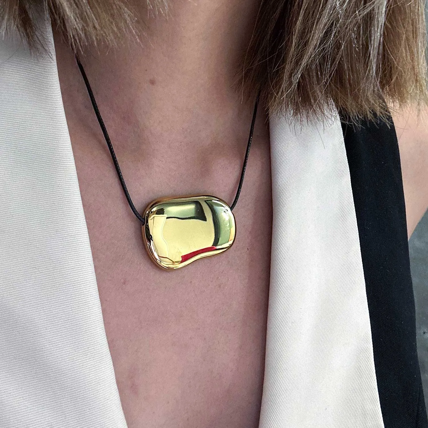 Linda Cord Vegan Leather Necklace sold by Folklore Shop product image thumbnail 4