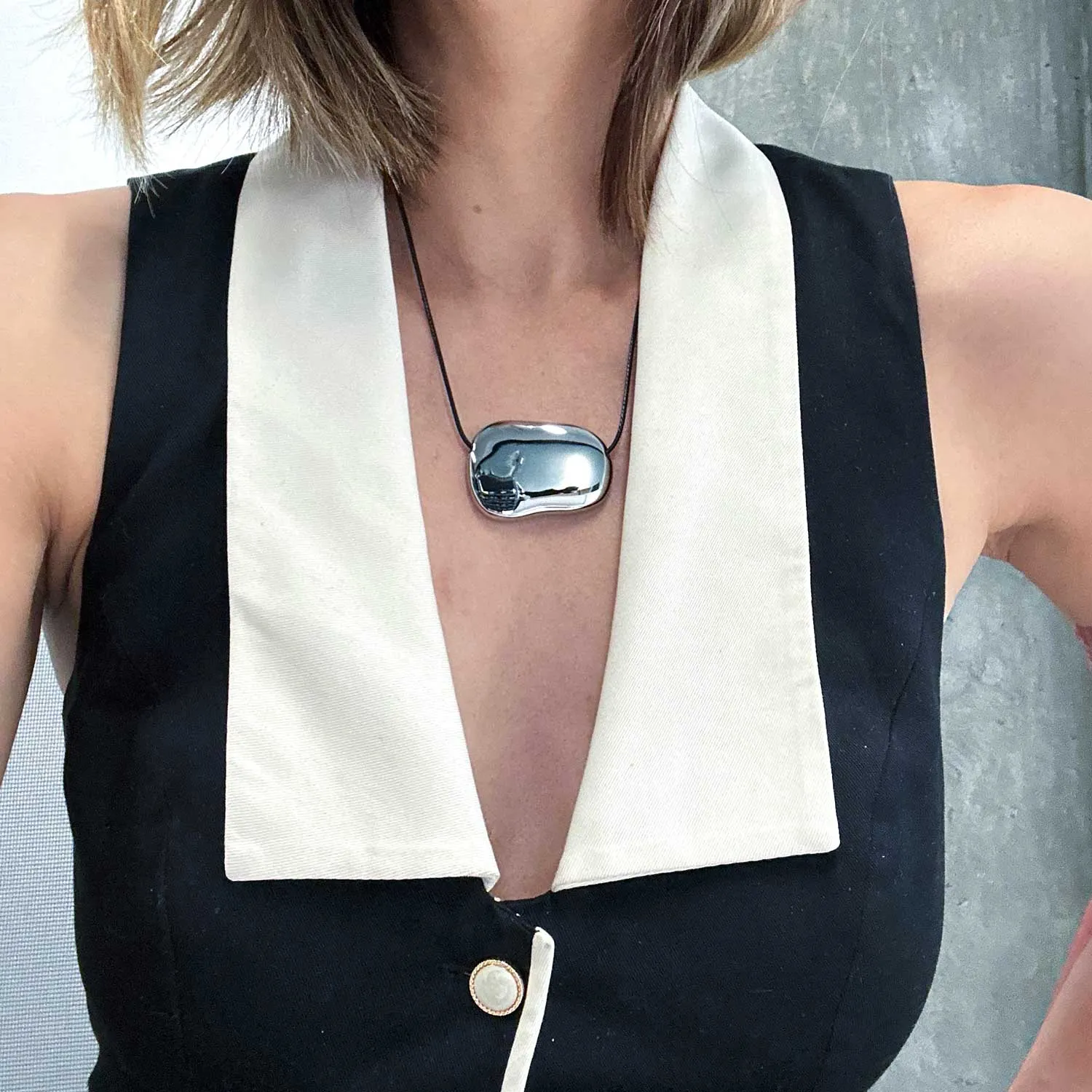 Linda Cord Vegan Leather Necklace sold by Folklore Shop product image thumbnail 5