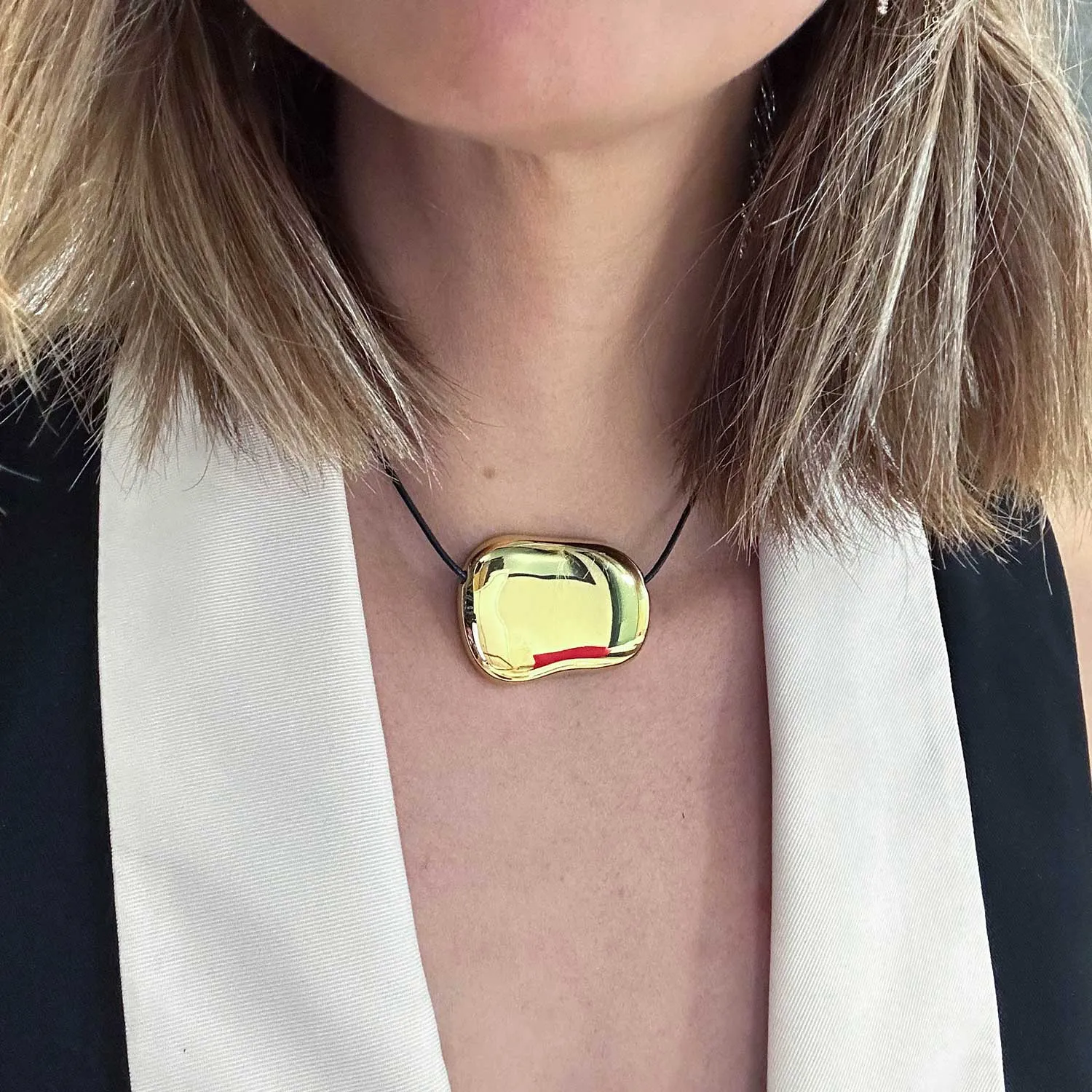 Linda Cord Vegan Leather Necklace sold by Folklore Shop product image thumbnail 2