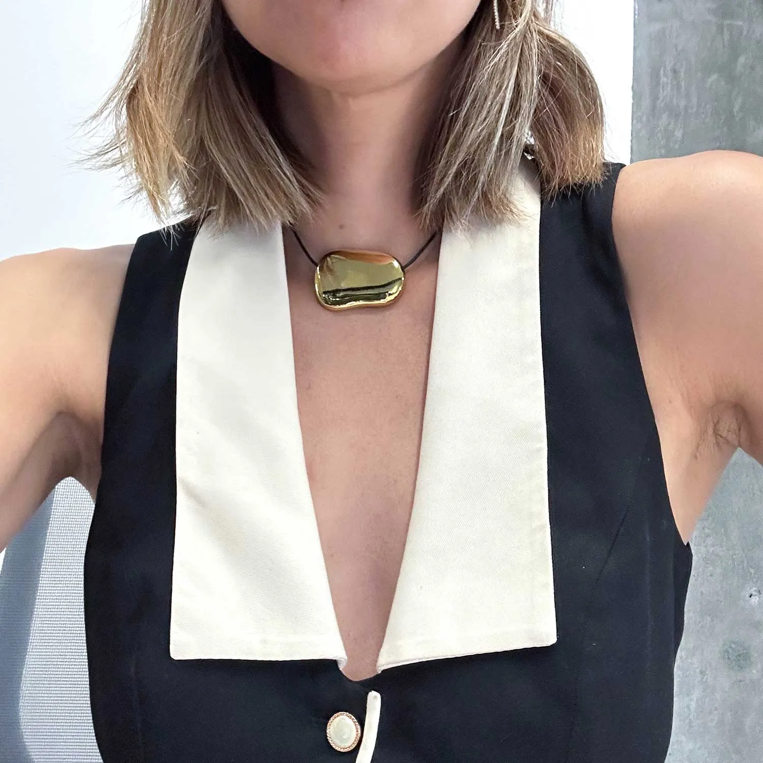 Linda Cord Vegan Leather Necklace sold by Folklore Shop product image thumbnail 3