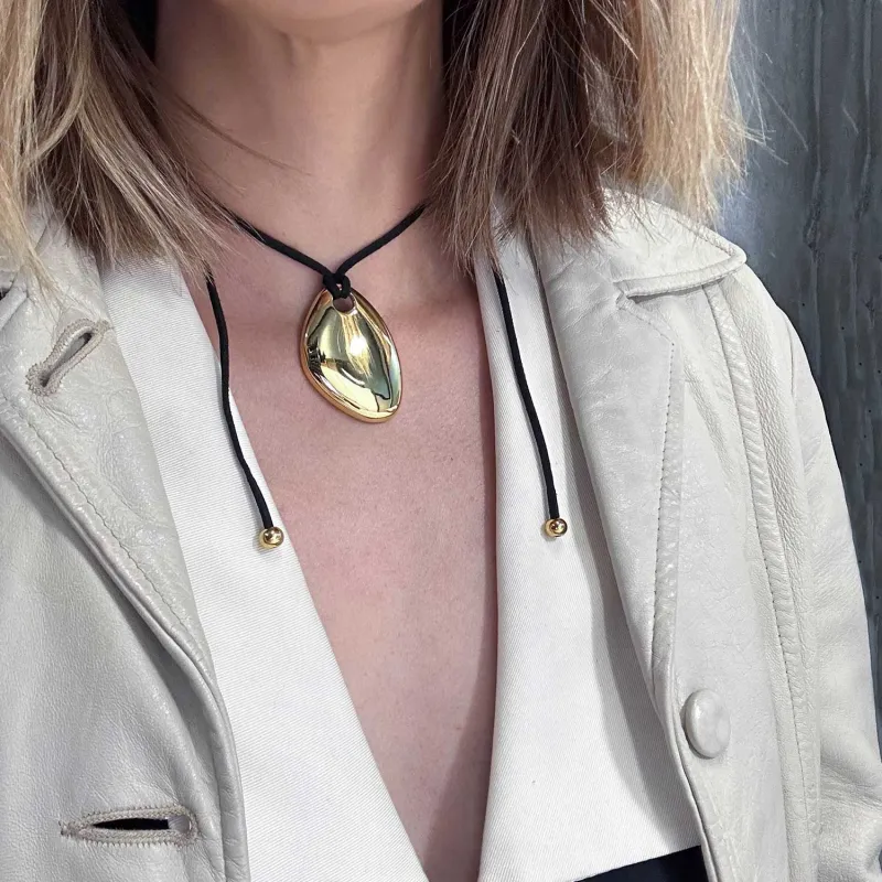 Helena Cord Vegan Leather Necklace sold by Folklore Shop