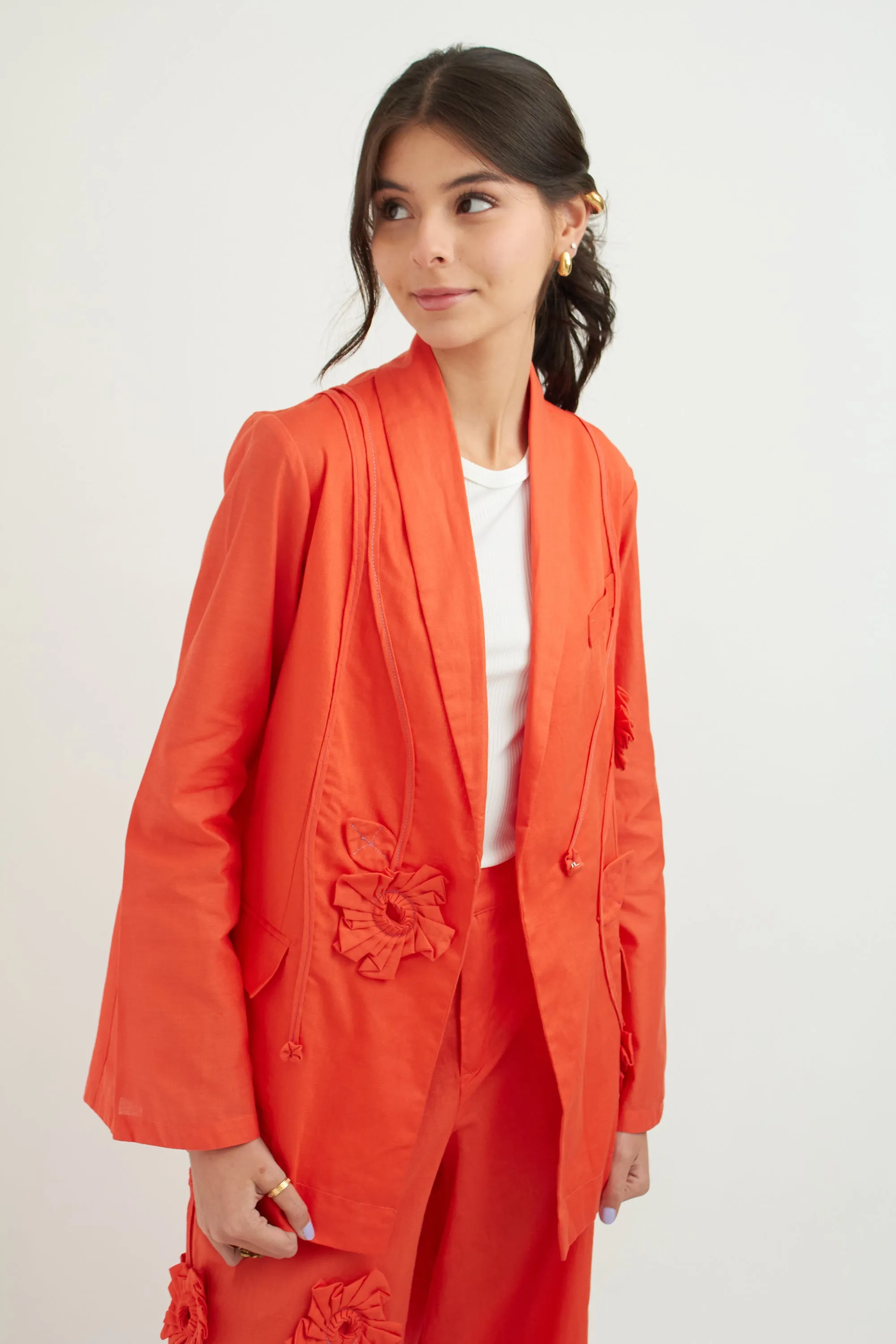 Orchid 3D Linen Blazer sold by Folklore Shop product image thumbnail 5