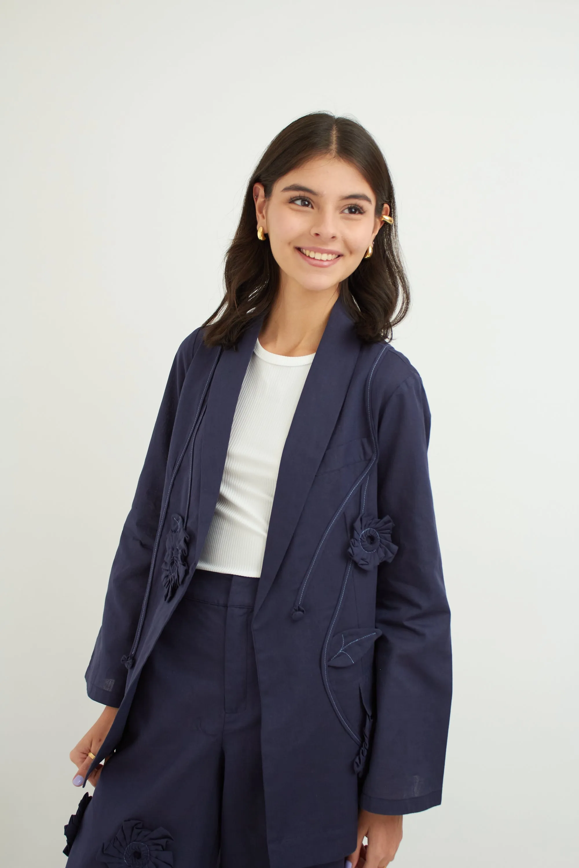 Orchid 3D Linen Blazer sold by Folklore Shop product image thumbnail 3