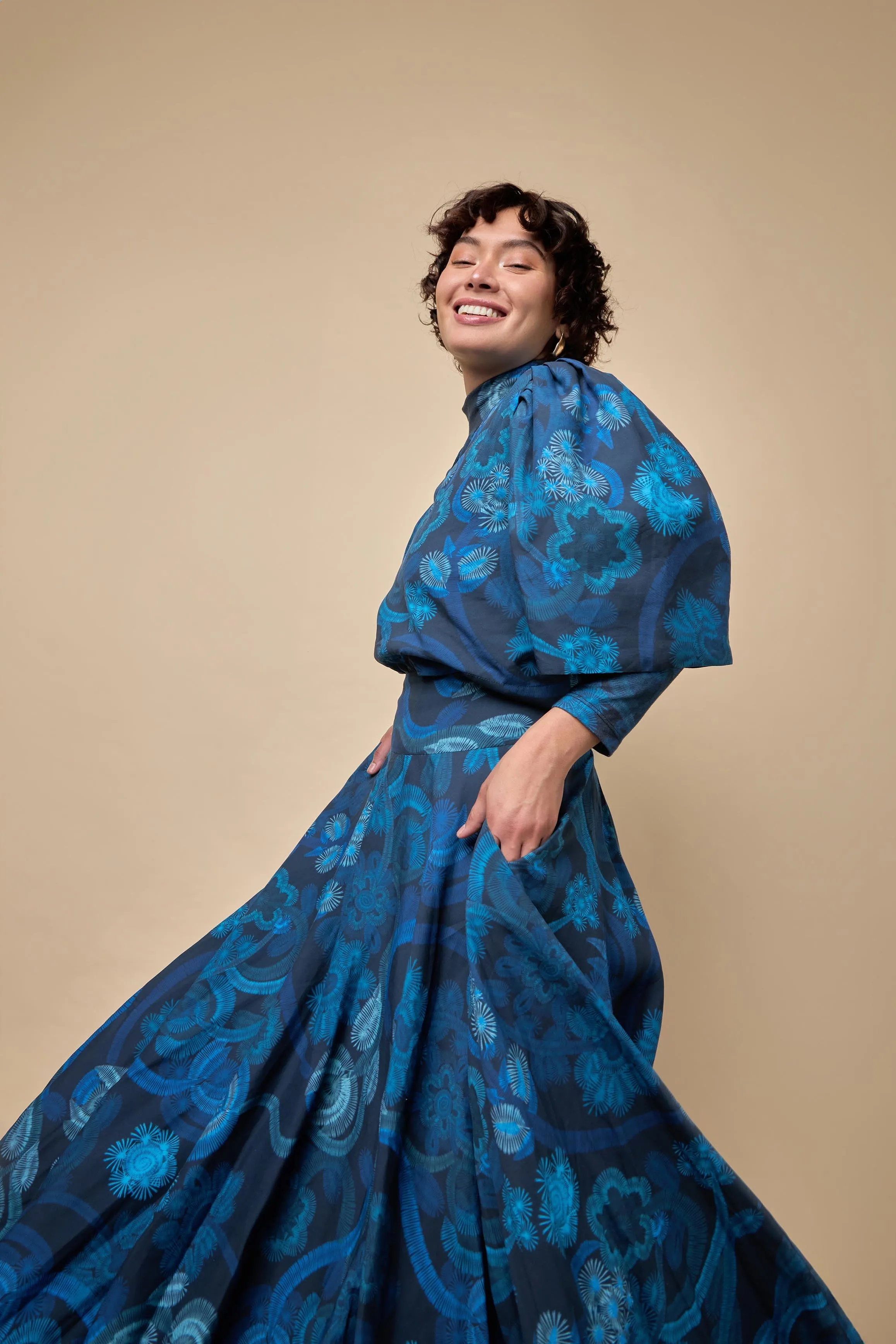 Azure Bloom Blouse sold by Folklore Shop product image thumbnail 4