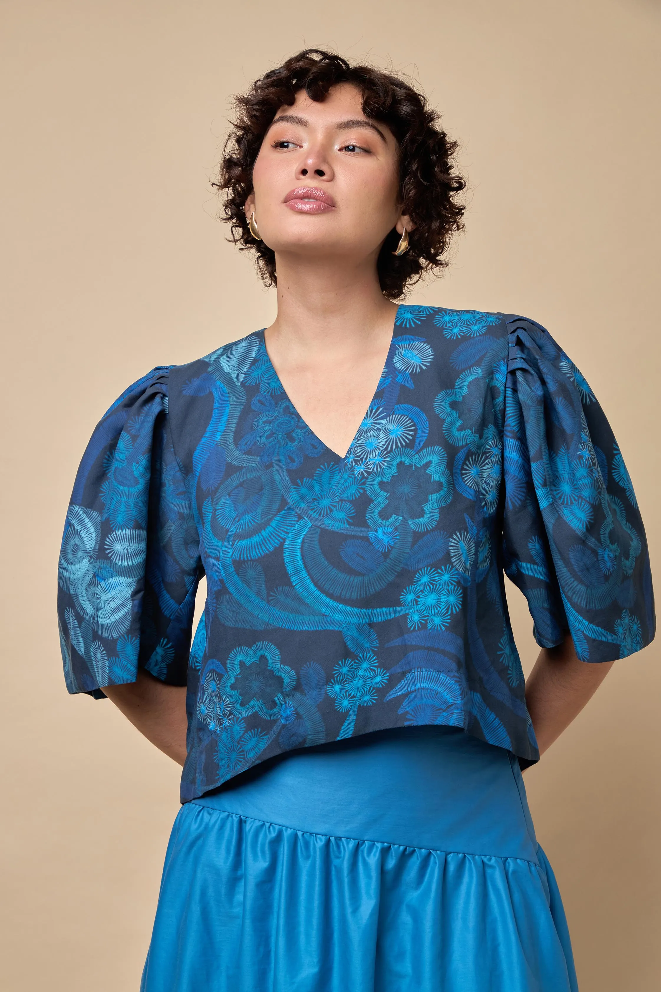 Azure Bloom Blouse sold by Folklore Shop