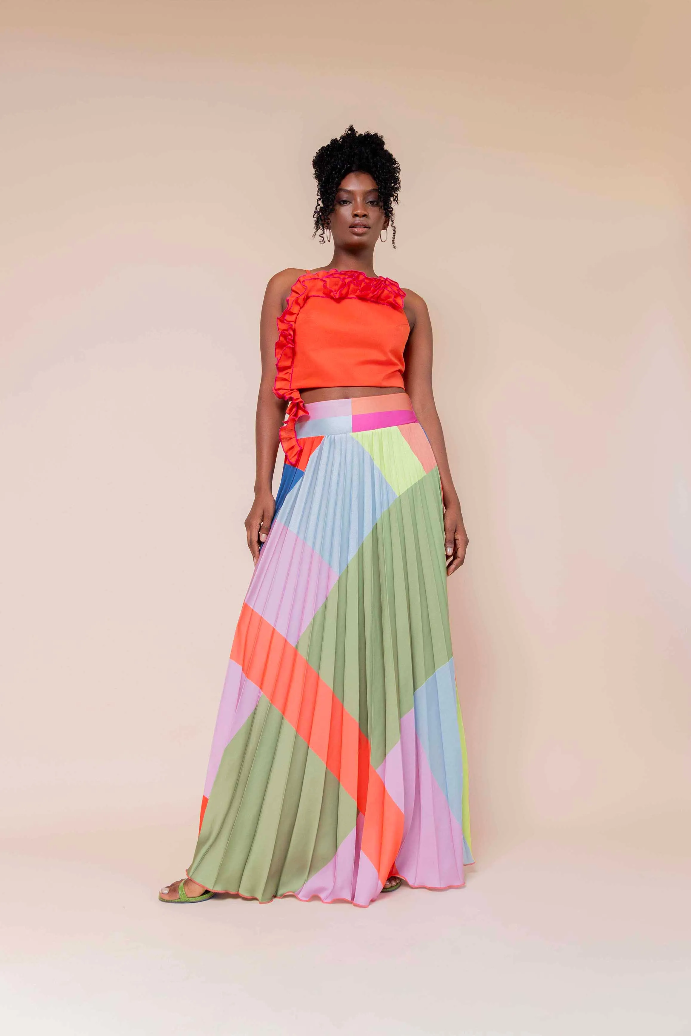 Free Pleated Satin Skirt sold by Folklore Shop