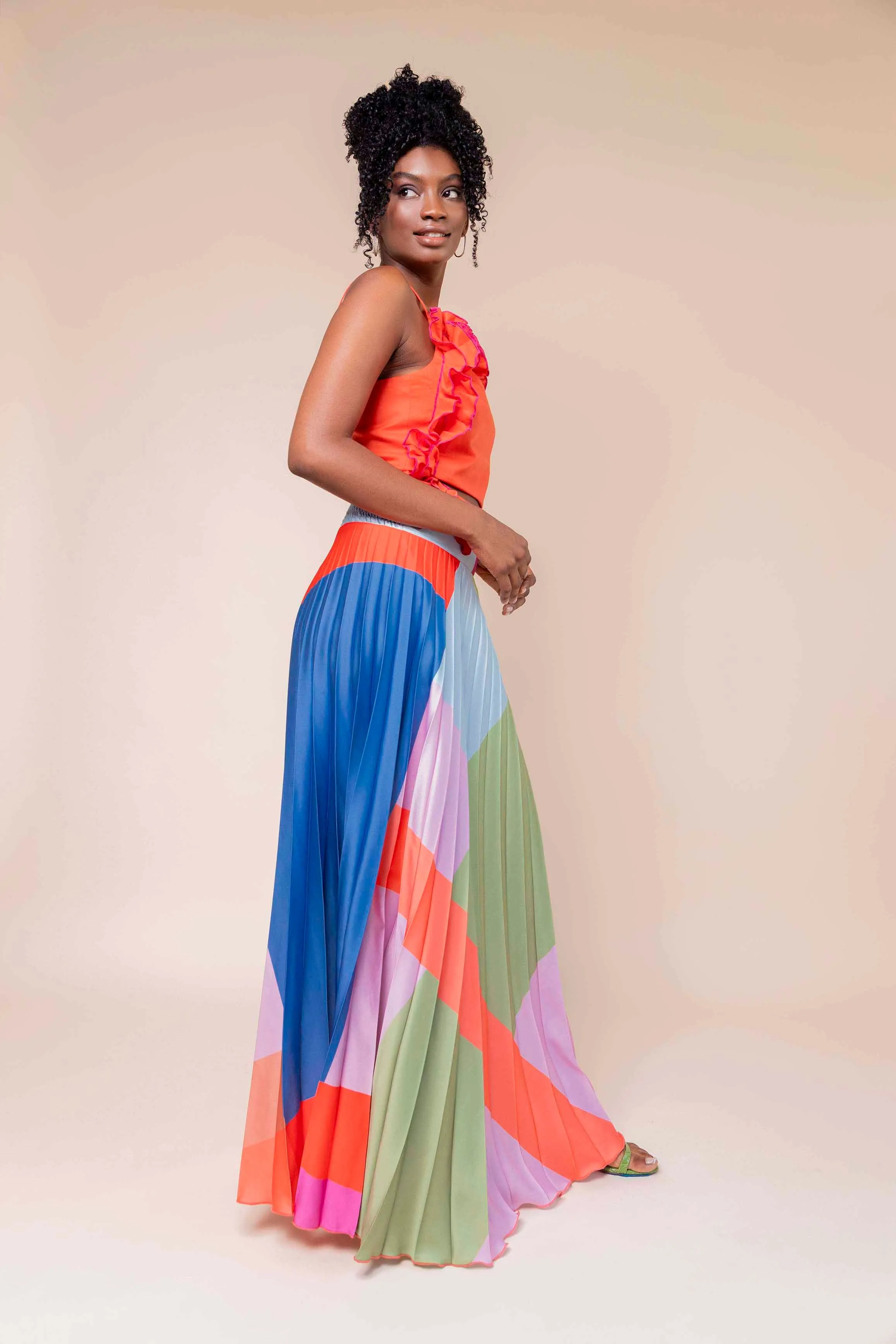 Free Pleated Satin Skirt sold by Folklore Shop product image thumbnail 2