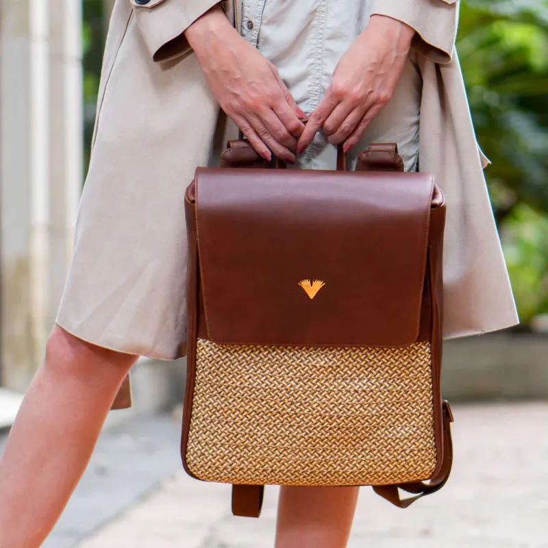 Brown Leather Elite Laptop Backpack – Handmade Work Backpack with Pockets, Luxury Leather Bag sold by Folklore Shop