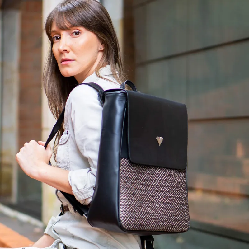 Black Leather Elite Laptop Backpack – Handmade Work Backpack with Pockets, Luxury Leather Bag sold by Folklore Shop