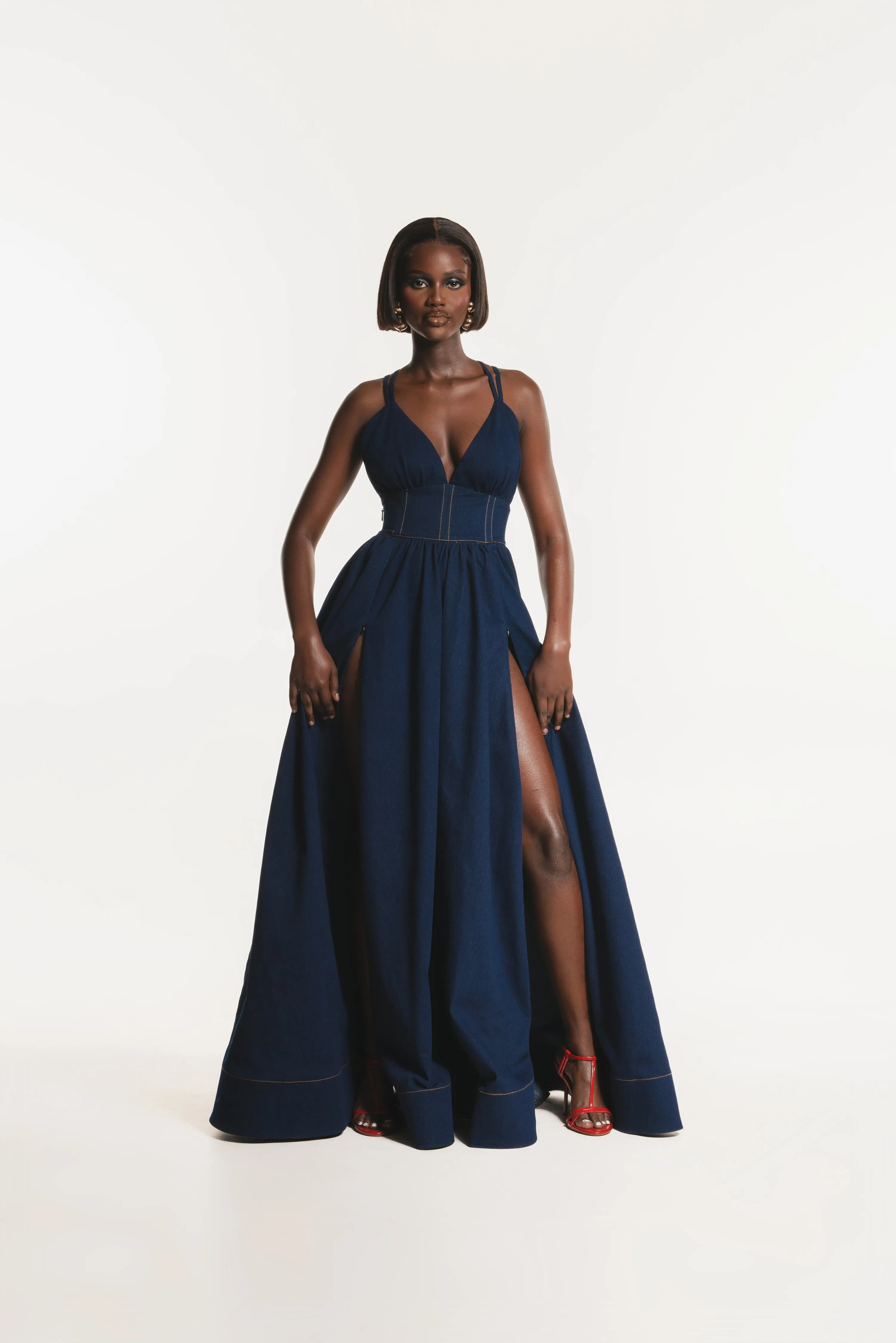 Denim ADELE Maxi Dress sold by Folklore Shop