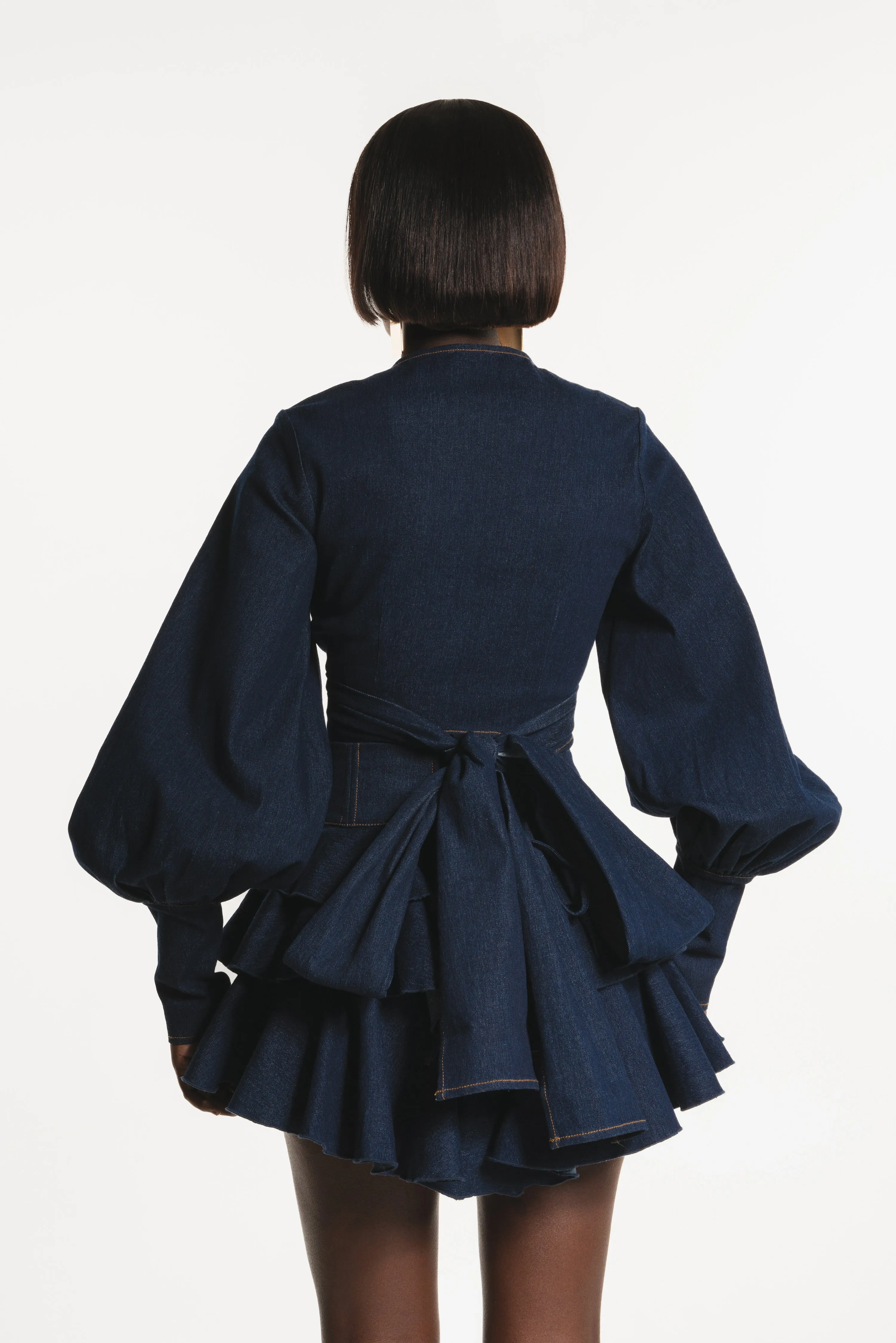 Denim DANA Wrap top sold by Folklore Shop product image thumbnail 4