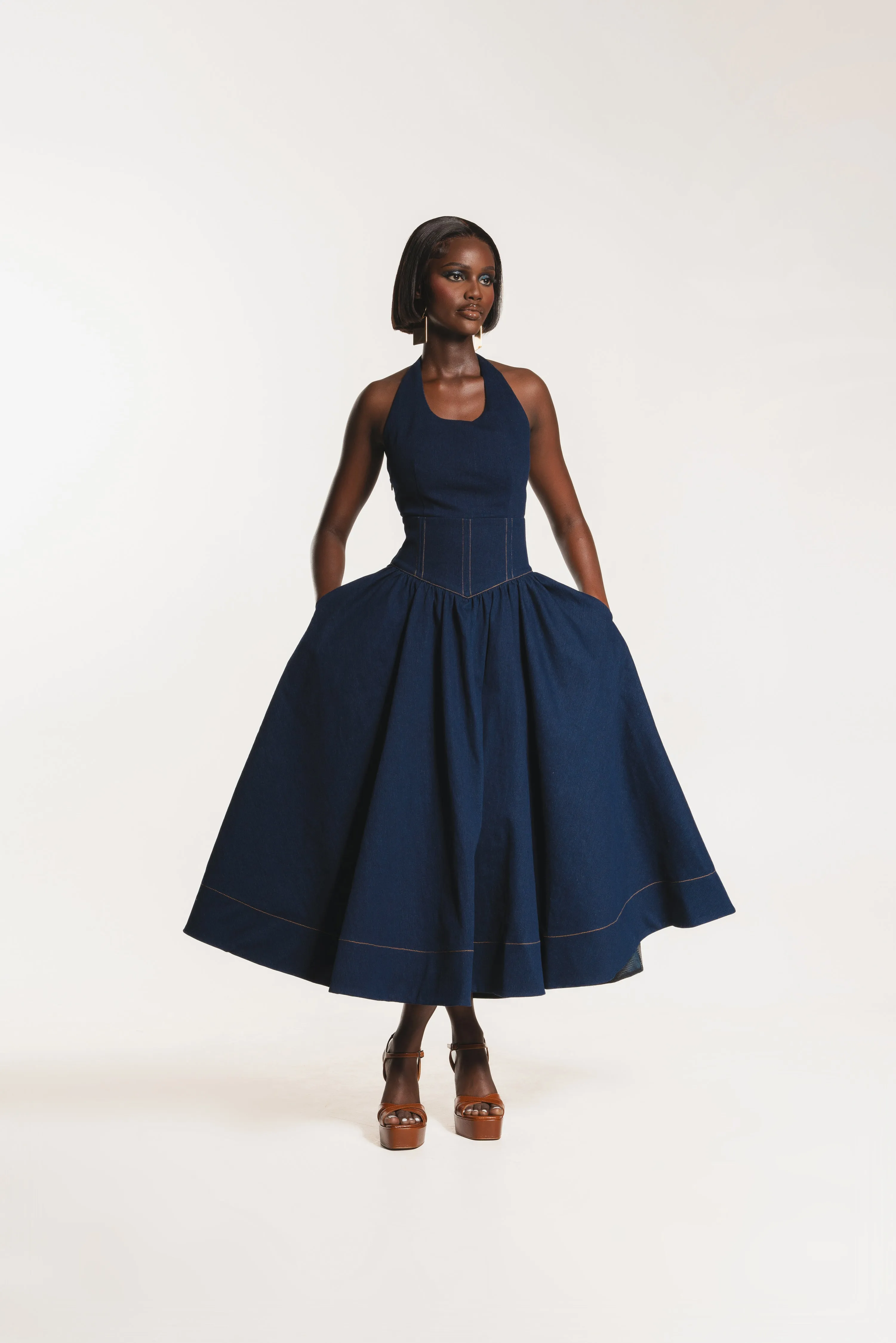 Denim DIANE Midi Dress sold by Folklore Shop product image thumbnail 4