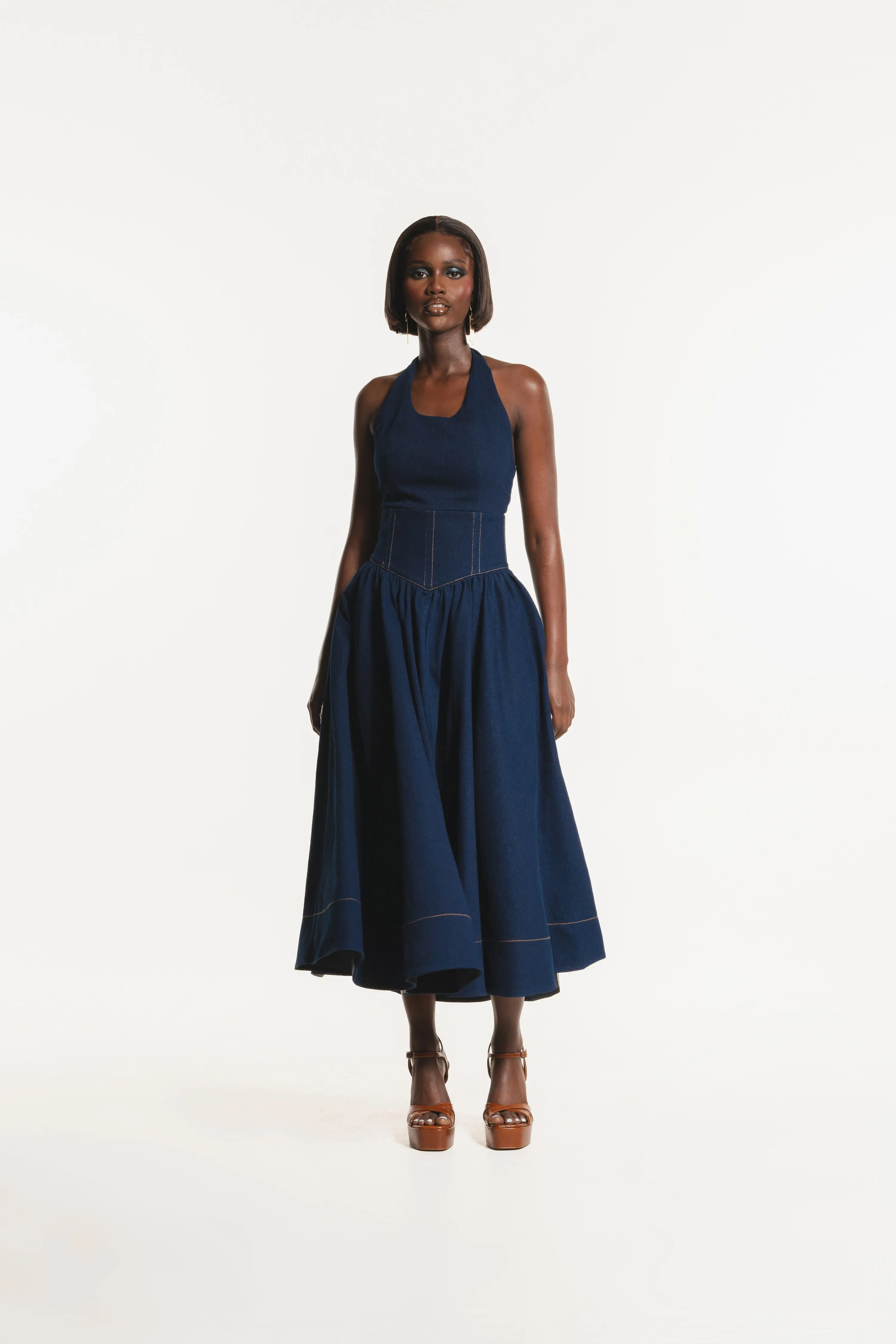 Denim DIANE Midi Dress sold by Folklore Shop product image thumbnail 5