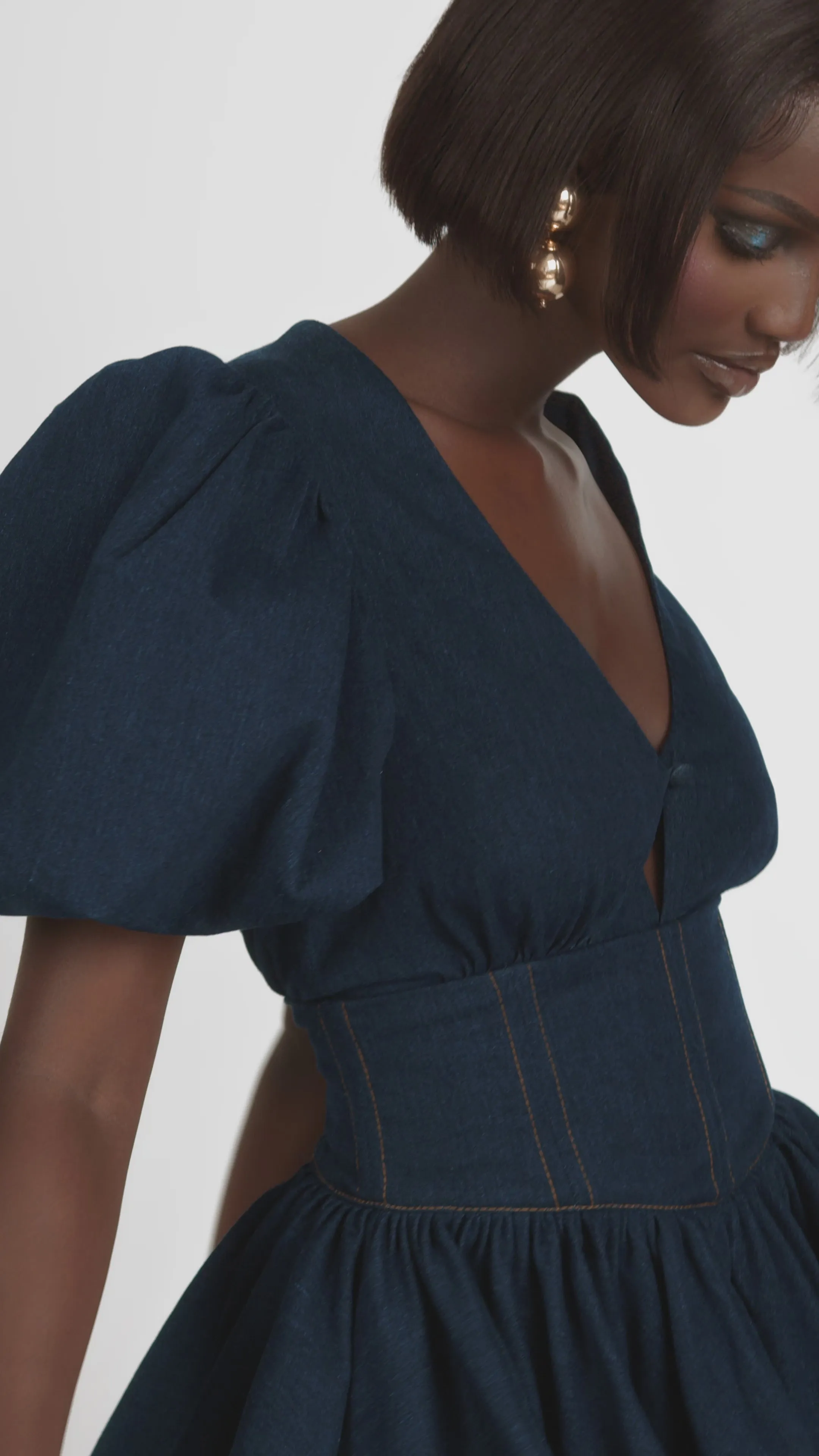 Denim DELILAH Mini Dress sold by Folklore Shop product image thumbnail 3