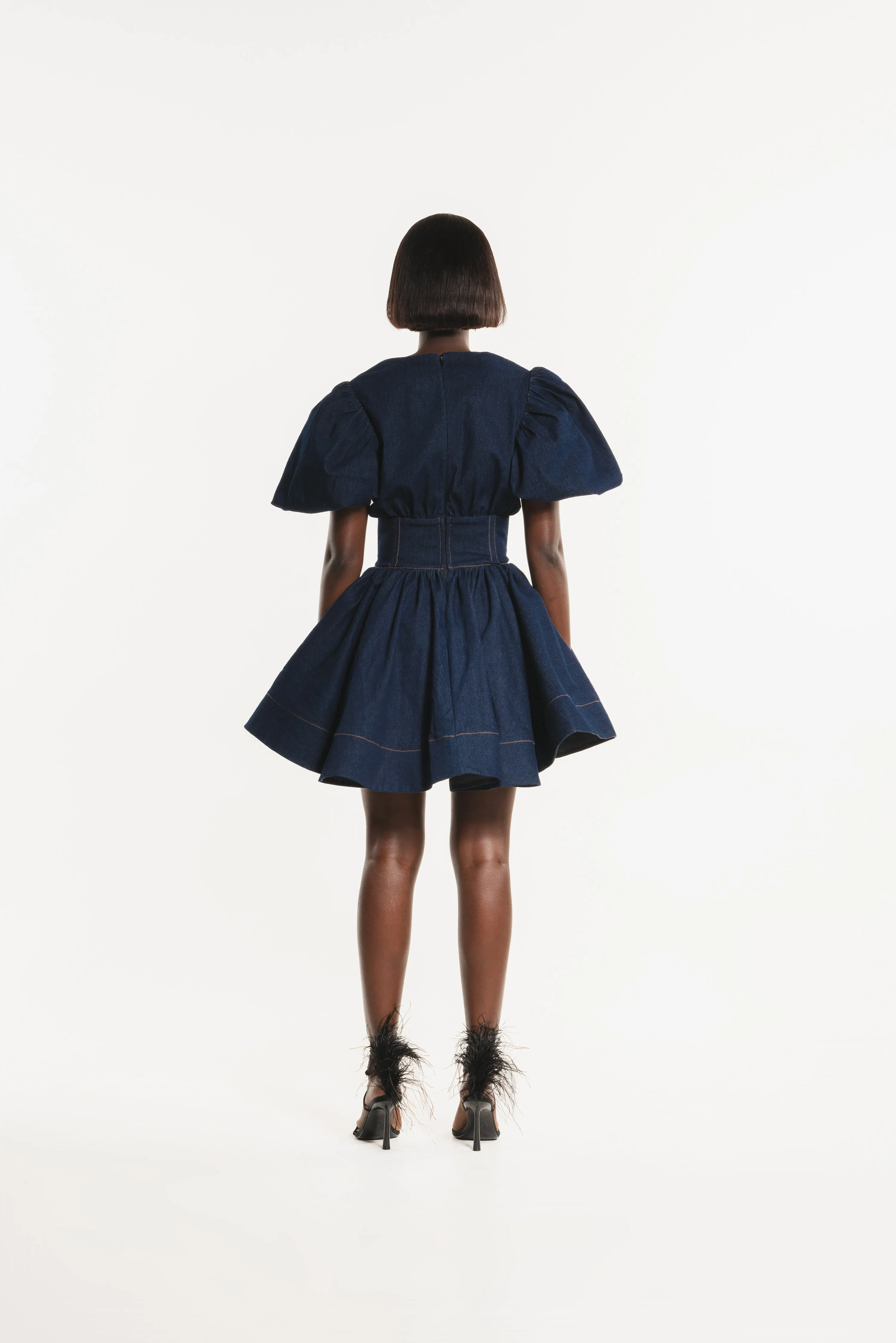 Denim DELILAH Mini Dress sold by Folklore Shop product image thumbnail 4