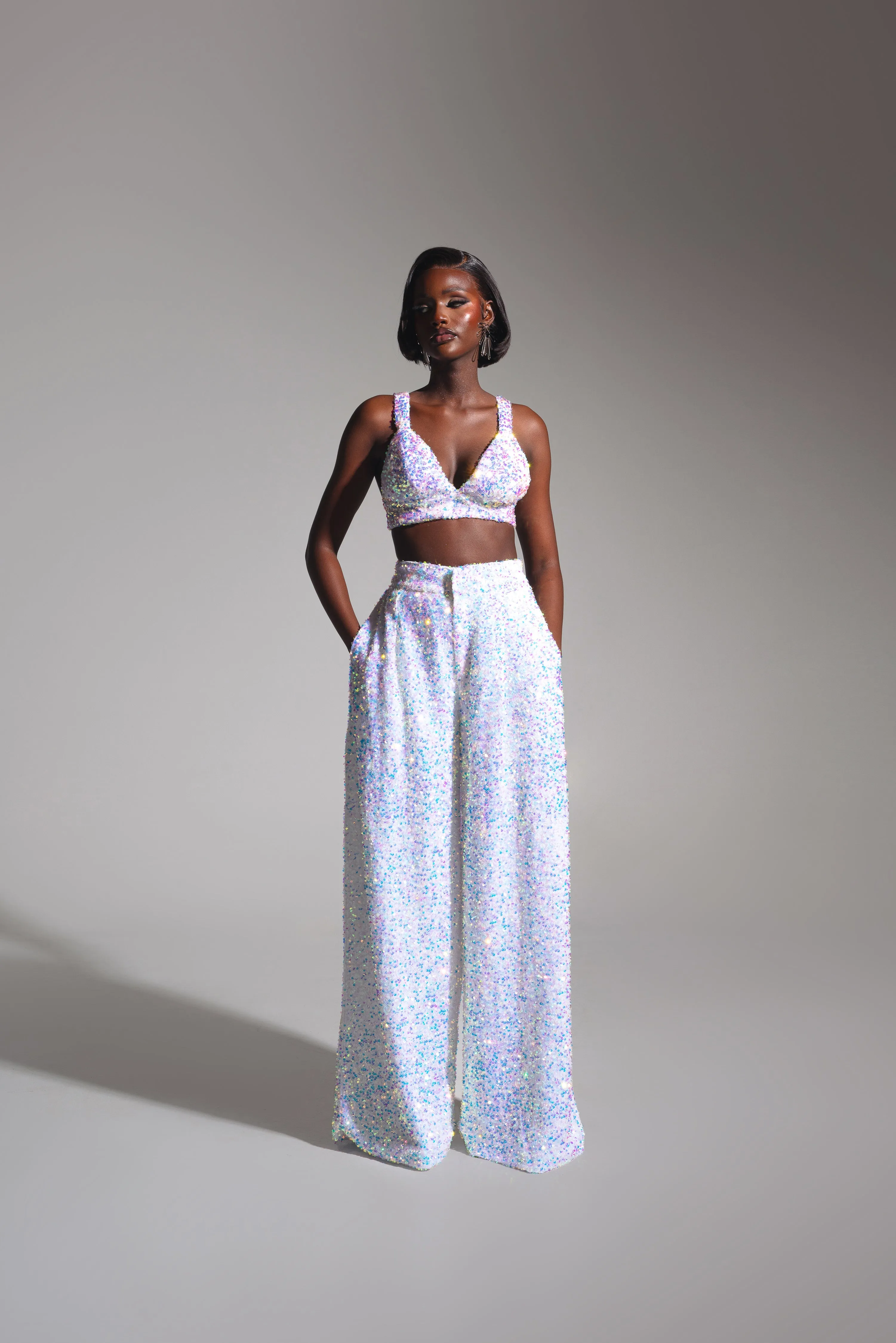 LIZA Sequin Bra Top in PEARL sold by Folklore Shop product image thumbnail 2