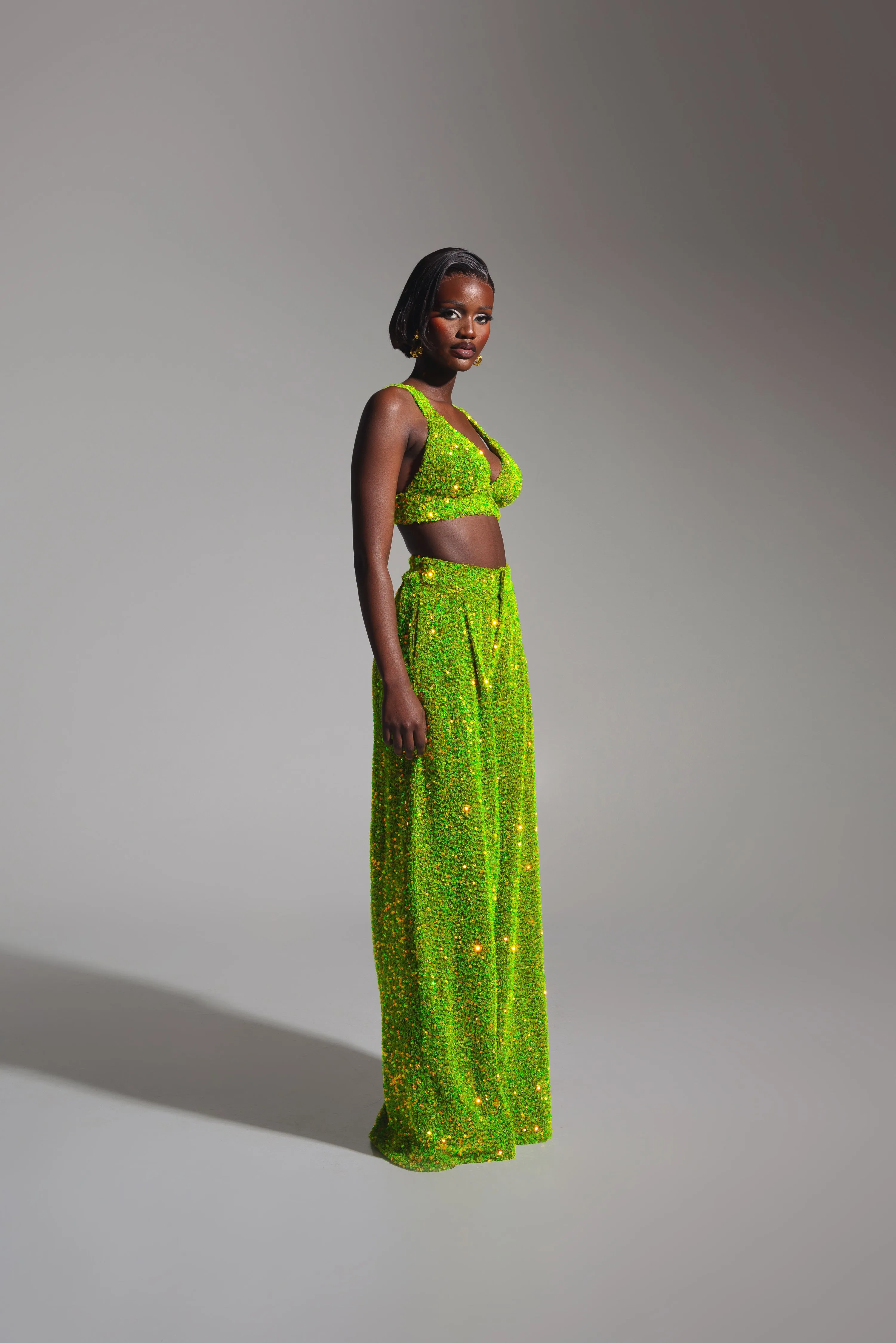 LIZA Sequin Pants in OLIVINE sold by Folklore Shop product image thumbnail 3