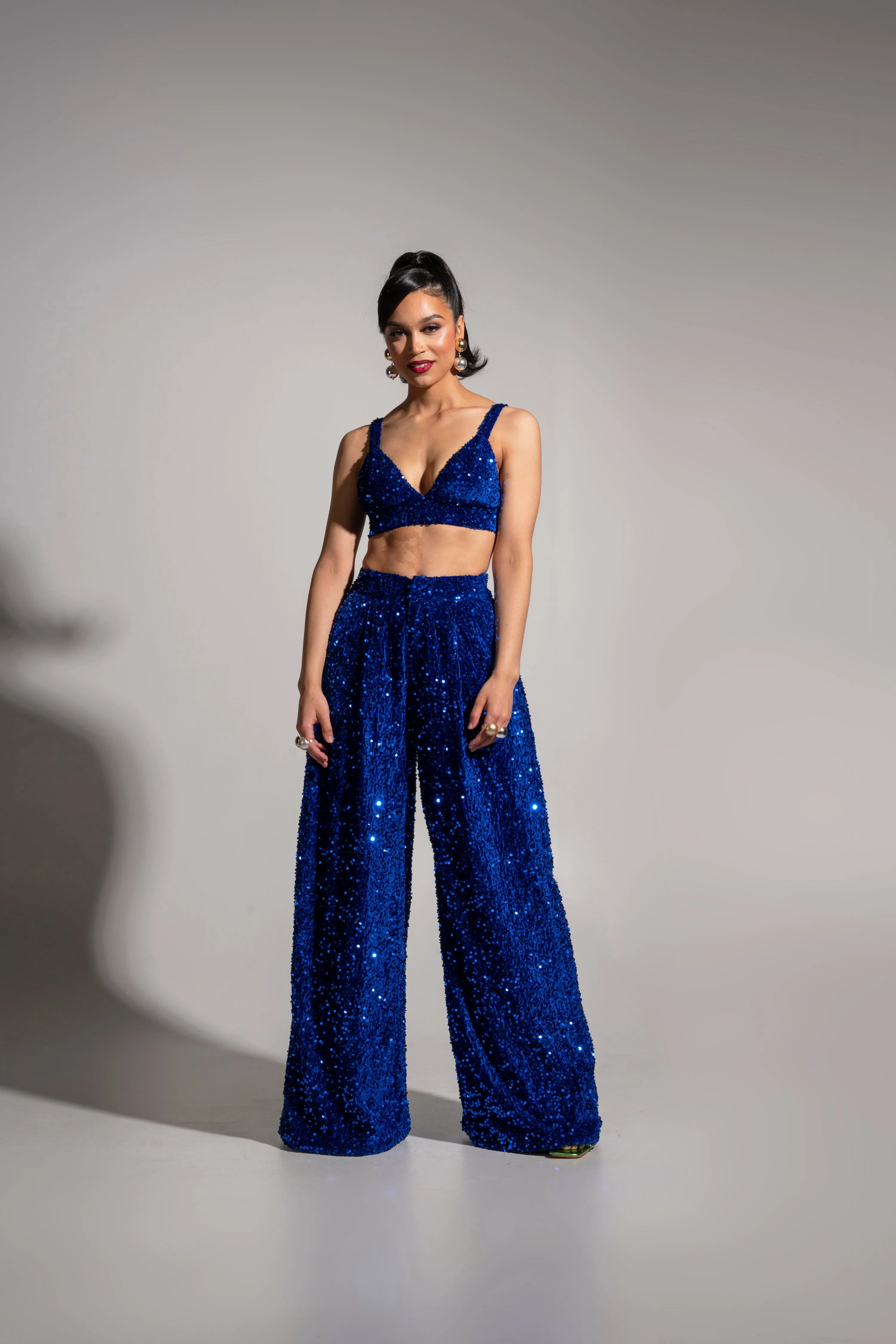 LIZA Sequin Bra top in SAPPHIRE sold by Folklore Shop product image thumbnail 2