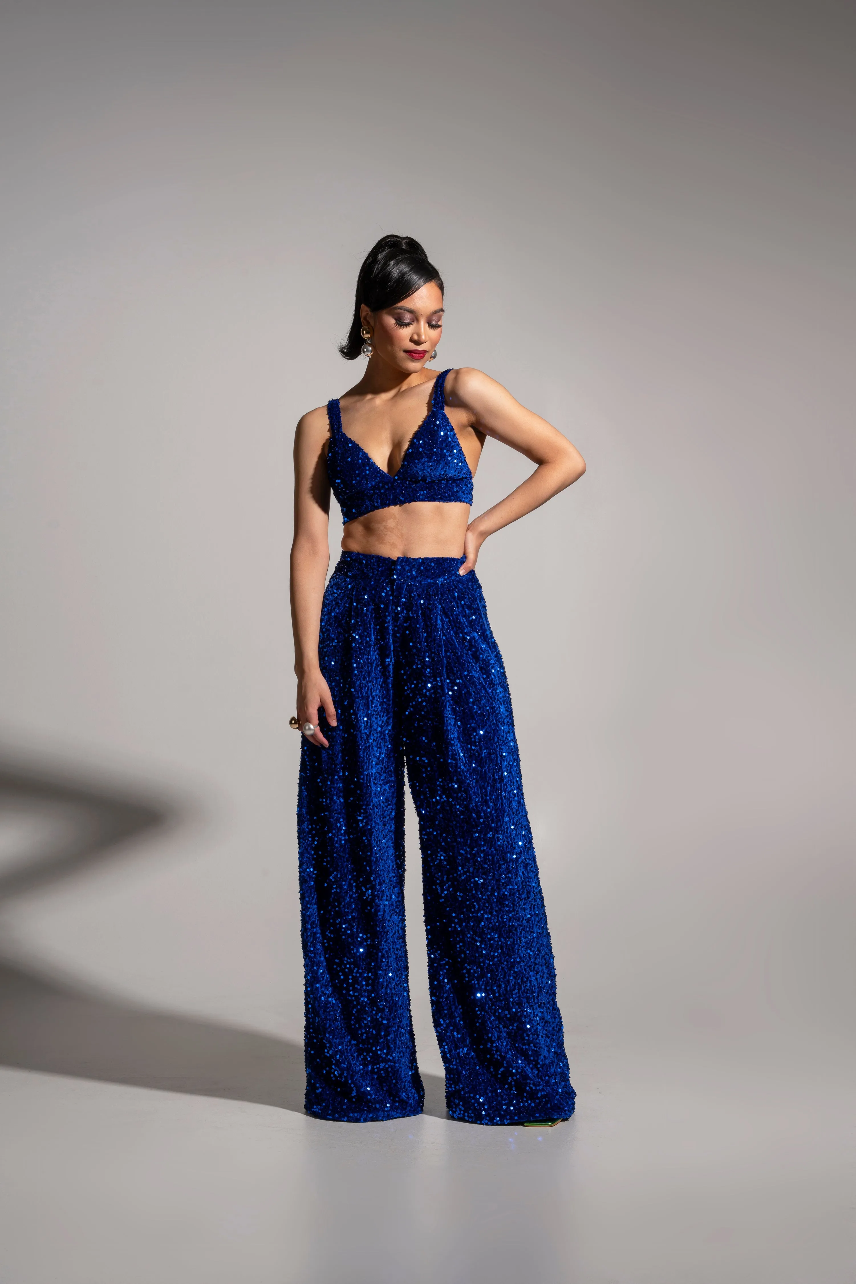 LIZA Sequin Bra top in SAPPHIRE sold by Folklore Shop product image thumbnail 3