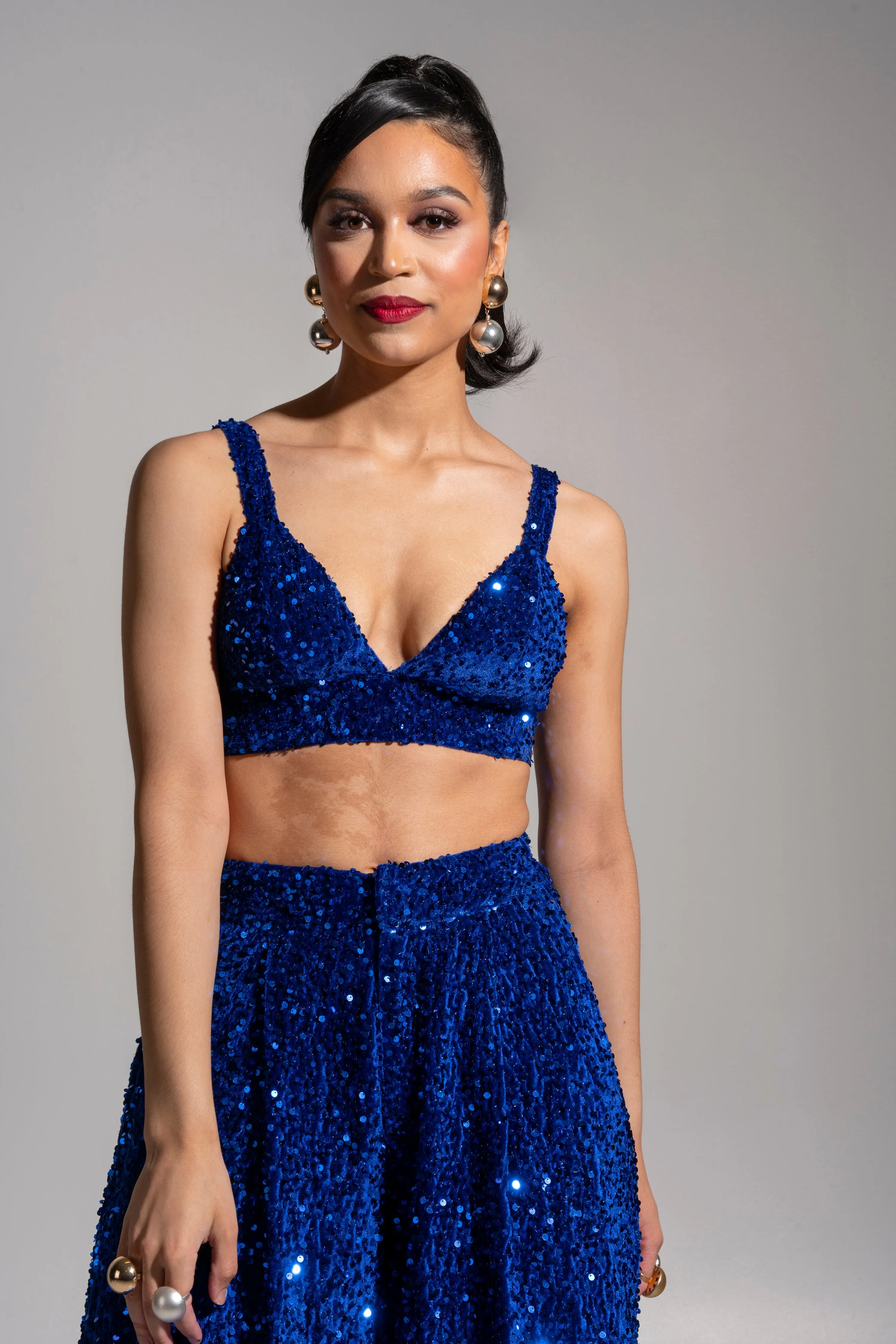 LIZA Sequin Bra top in SAPPHIRE sold by Folklore Shop