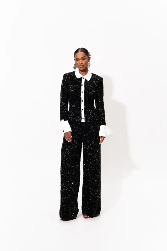 REI Sequin Pant Set in ONYX sold by Folklore Shop