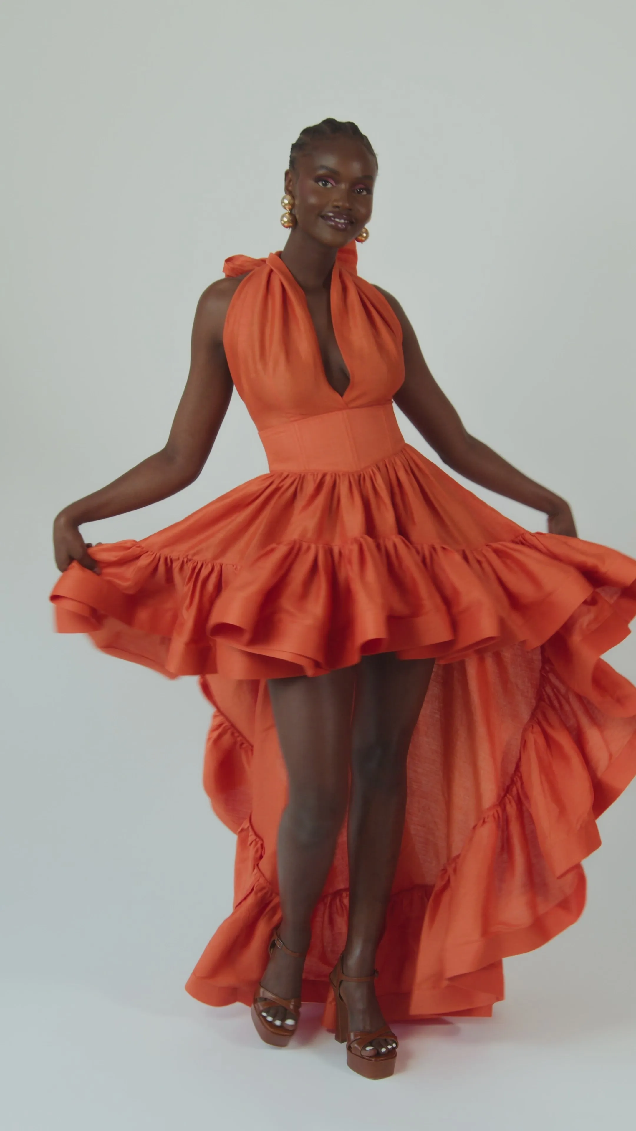 Linen AMA Hi-low Dress sold by Folklore Shop product image thumbnail 3