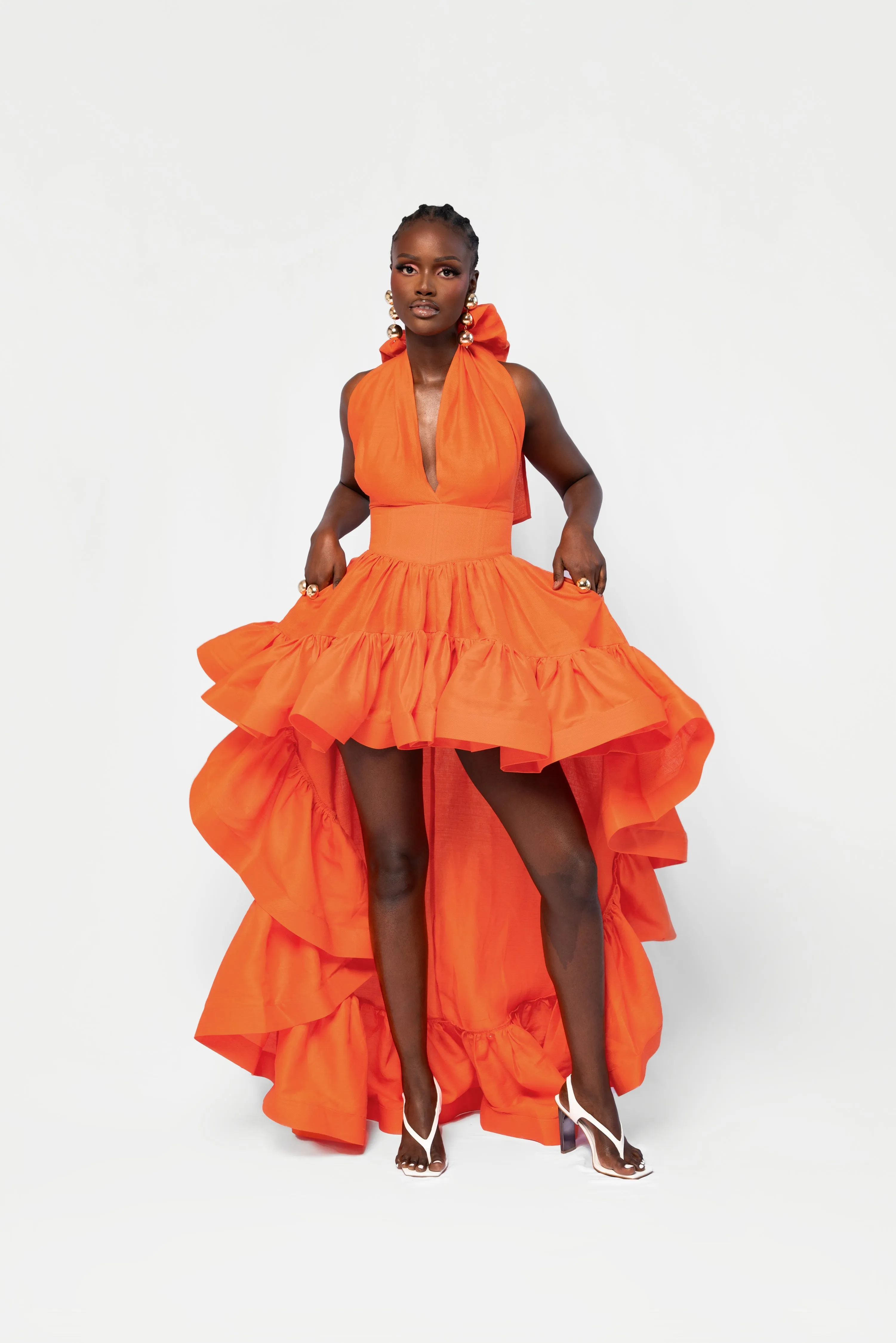 Linen AMA Hi-low Dress sold by Folklore Shop