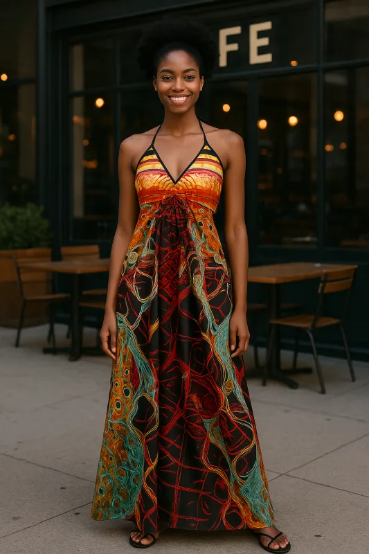 Orire Afrofuturism Halter Dress sold by Folklore Shop