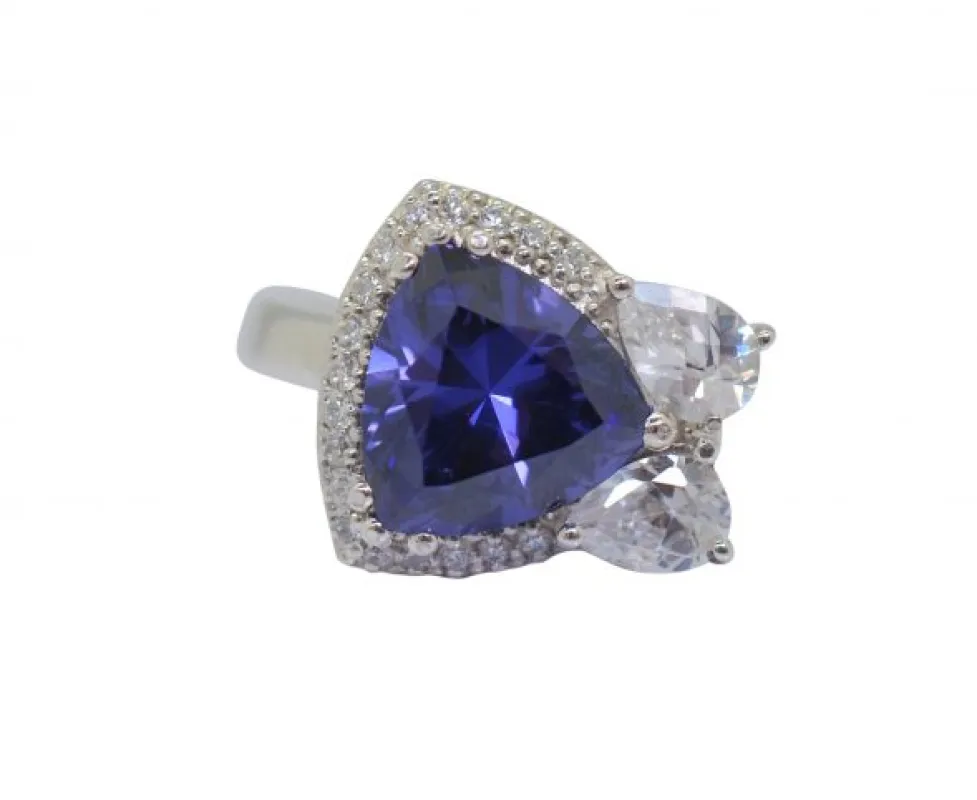 Tanzanite Blue Trillion Cut Ring sold by Folklore Shop