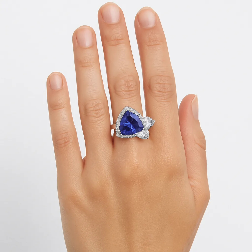 Tanzanite Blue Trillion Cut Ring sold by Folklore Shop product image thumbnail 4