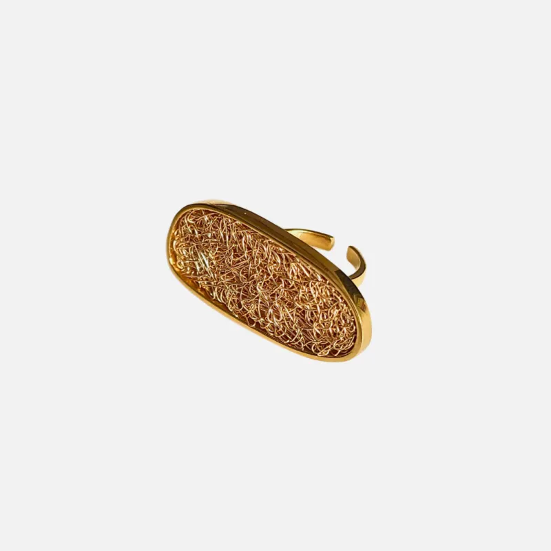 Element Adjustable Gold Statement Ring sold by Folklore Shop